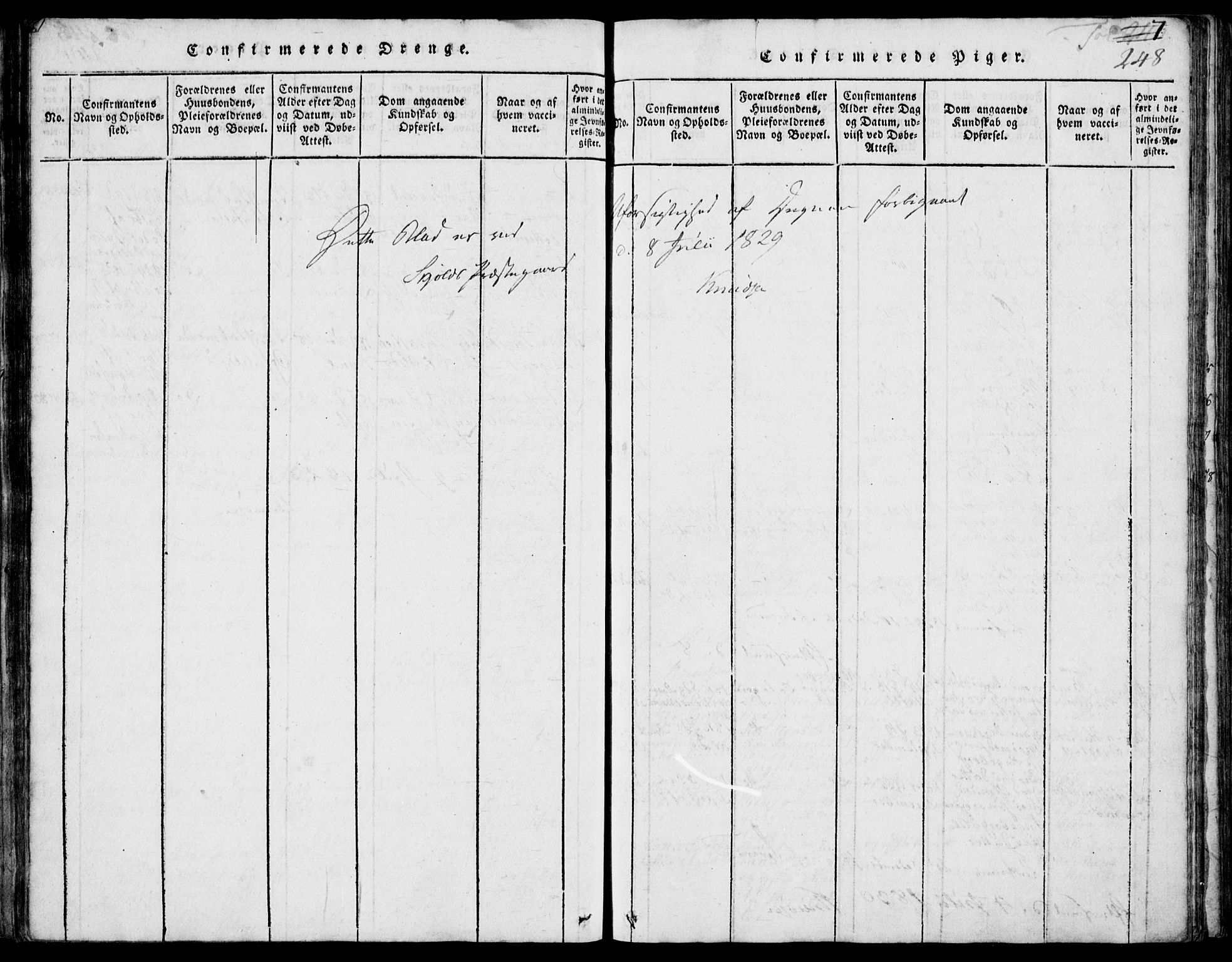 Skjold sokneprestkontor, AV/SAST-A-101847/H/Ha/Hab/L0002: Parish register (copy) no. B 2 /2, 1815-1830, p. 248