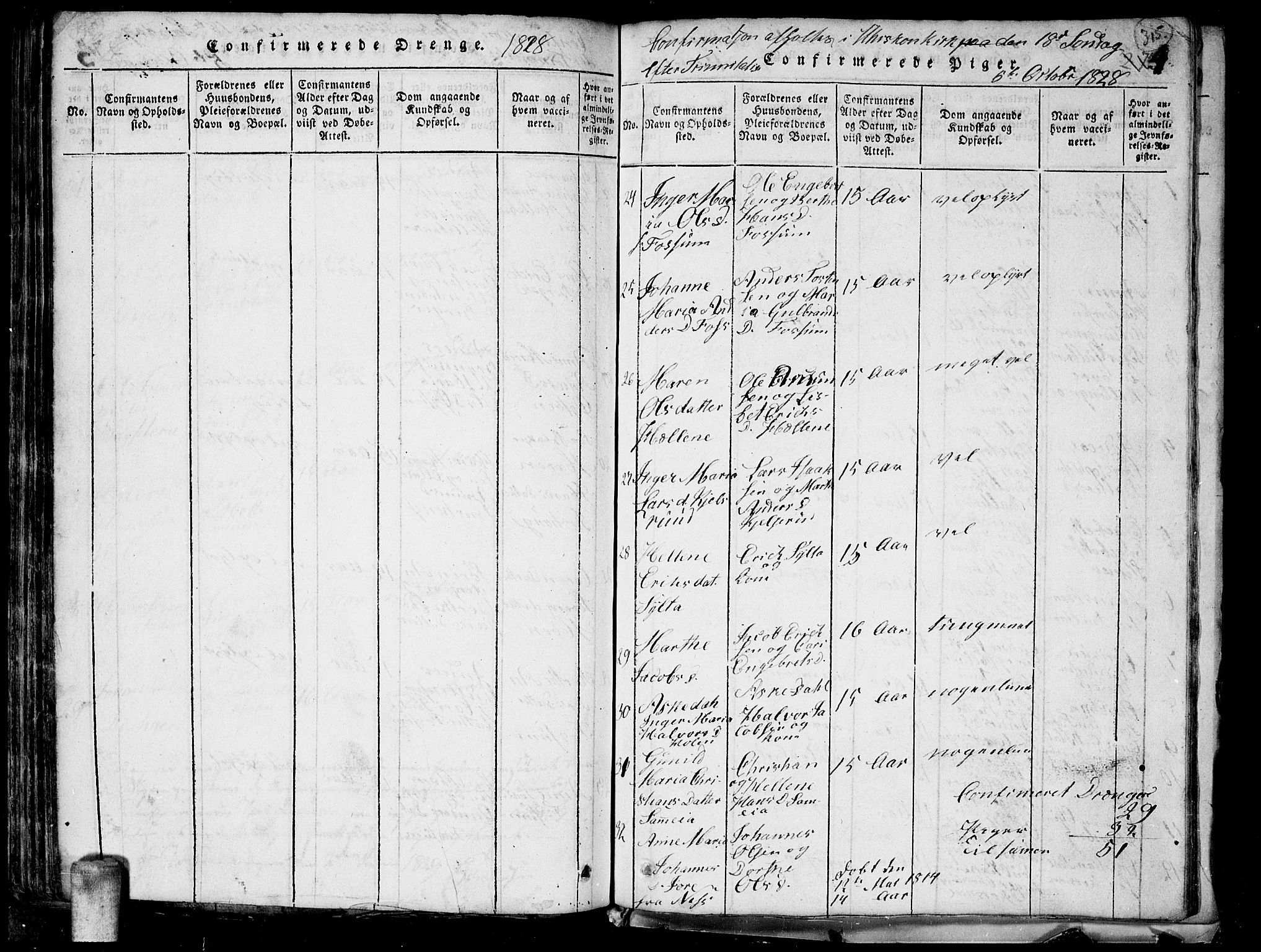 Aurskog prestekontor Kirkebøker, AV/SAO-A-10304a/G/Ga/L0001: Parish register (copy) no. I 1, 1814-1829, p. 315