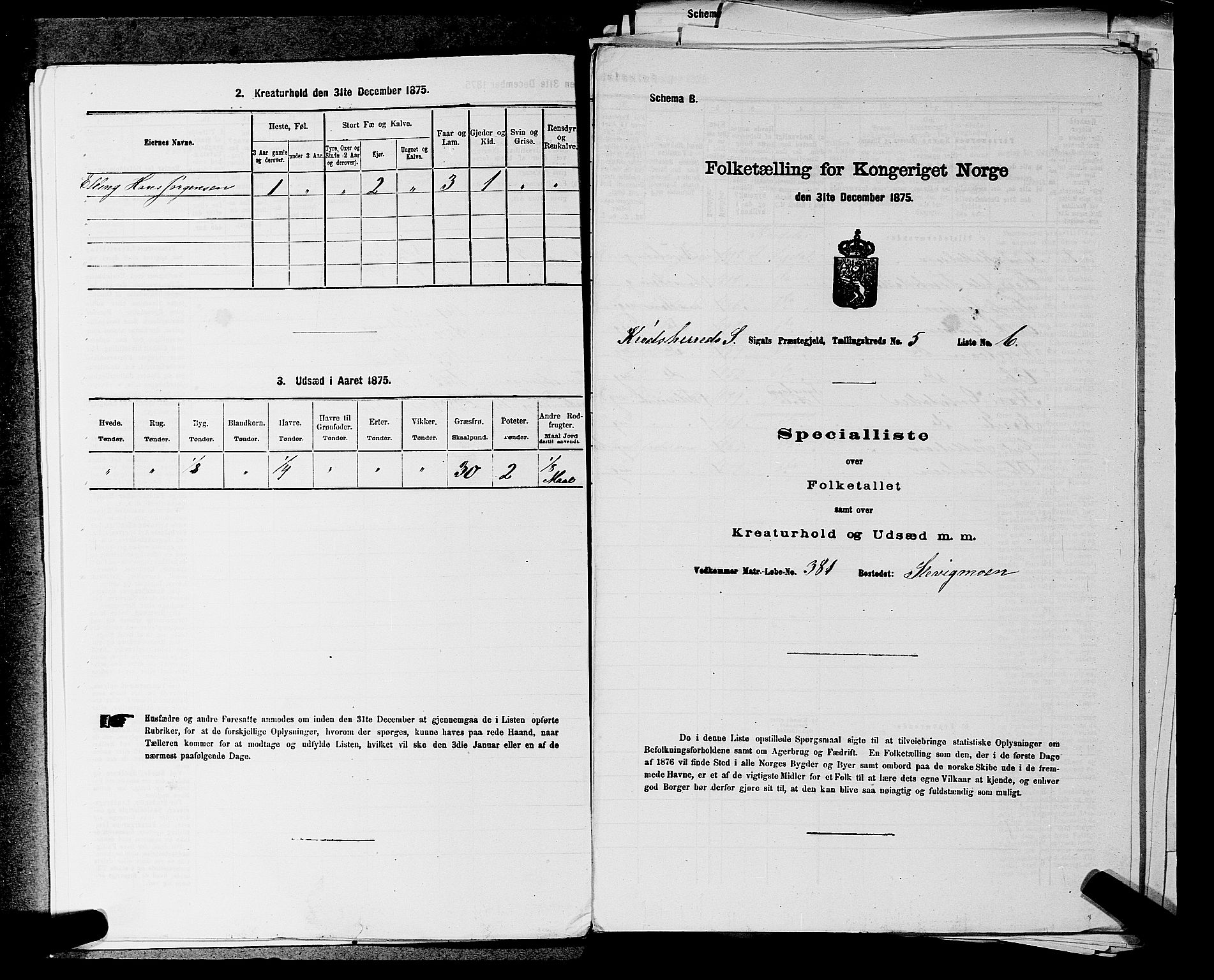 SAKO, 1875 census for 0621P Sigdal, 1875, p. 1758