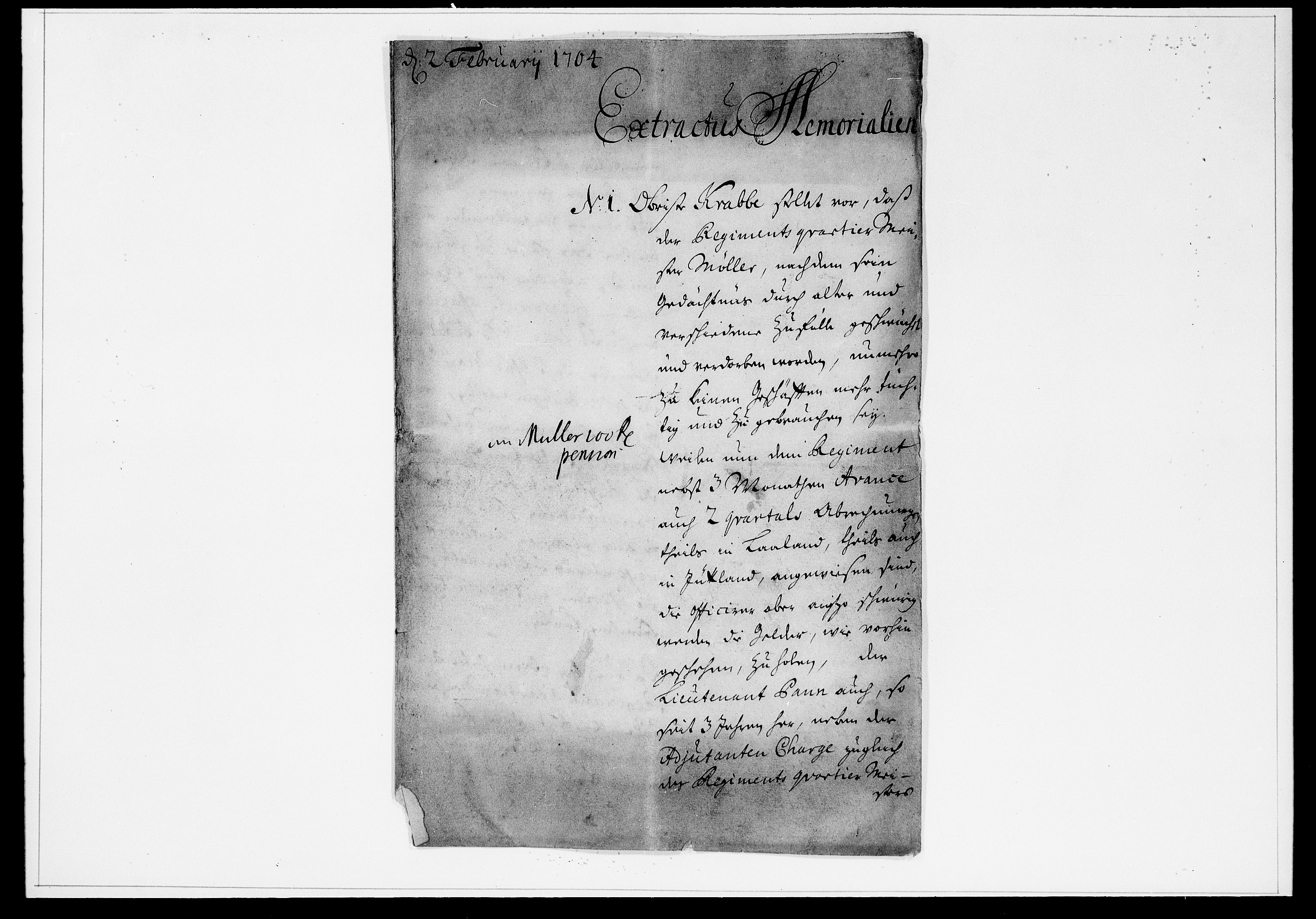Krigskollegiet, Krigskancelliet, DRA/A-0006/-/0940-0944: Refererede sager, 1704, p. 79