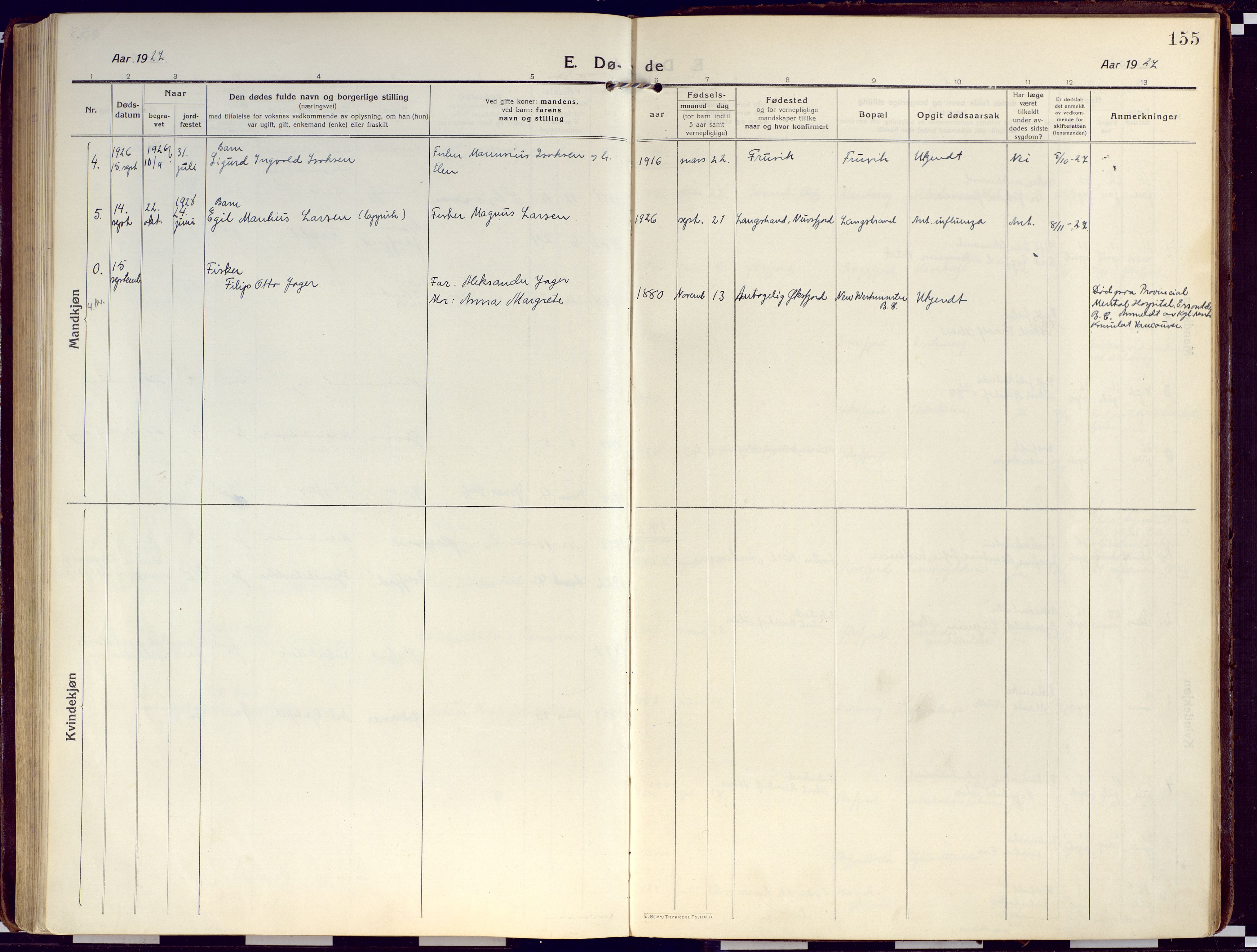 Loppa sokneprestkontor, SATØ/S-1339/H/Ha/L0012kirke: Parish register (official) no. 12, 1917-1932, p. 155