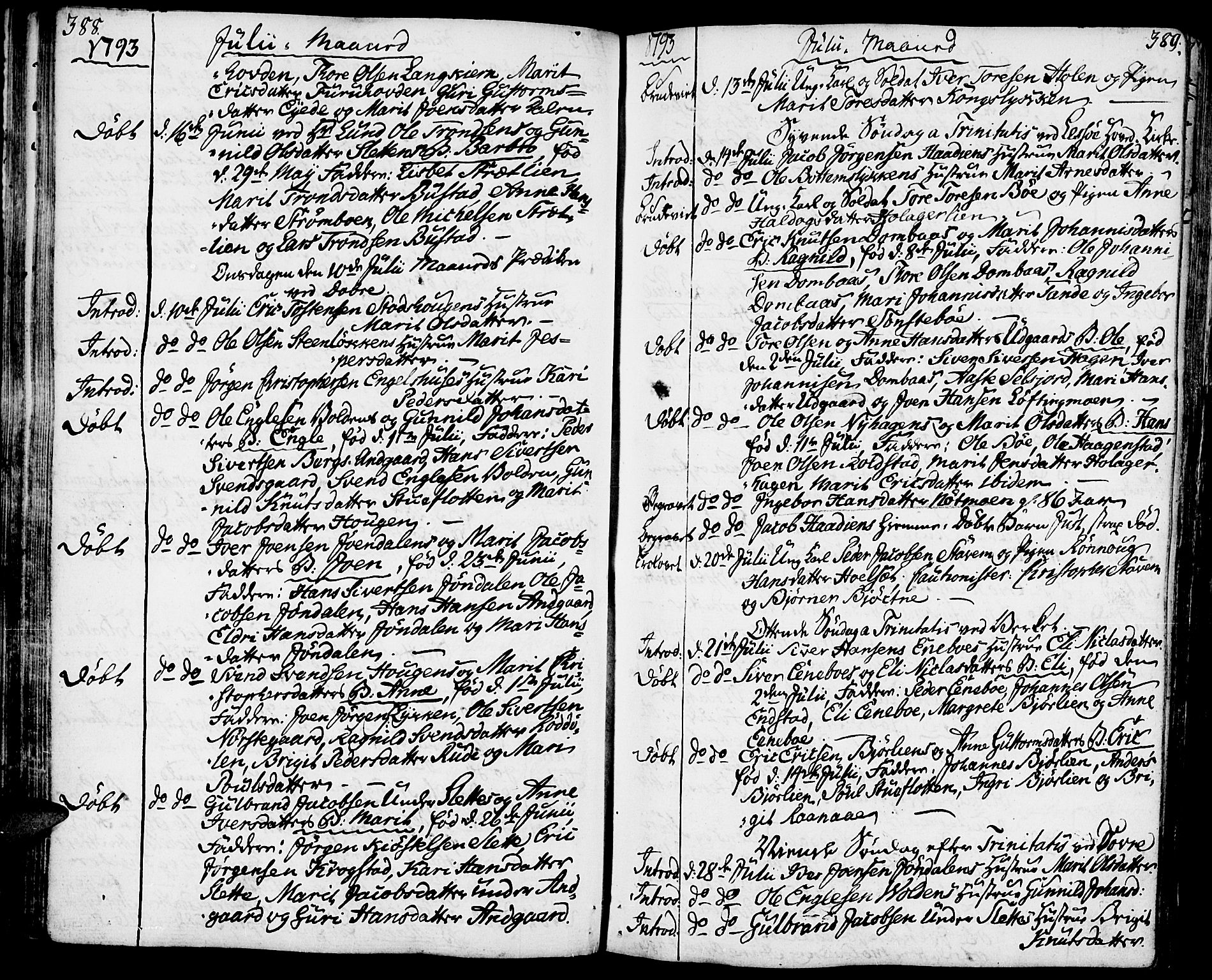 Lesja prestekontor, AV/SAH-PREST-068/H/Ha/Haa/L0003: Parish register (official) no. 3, 1777-1819, p. 388-389