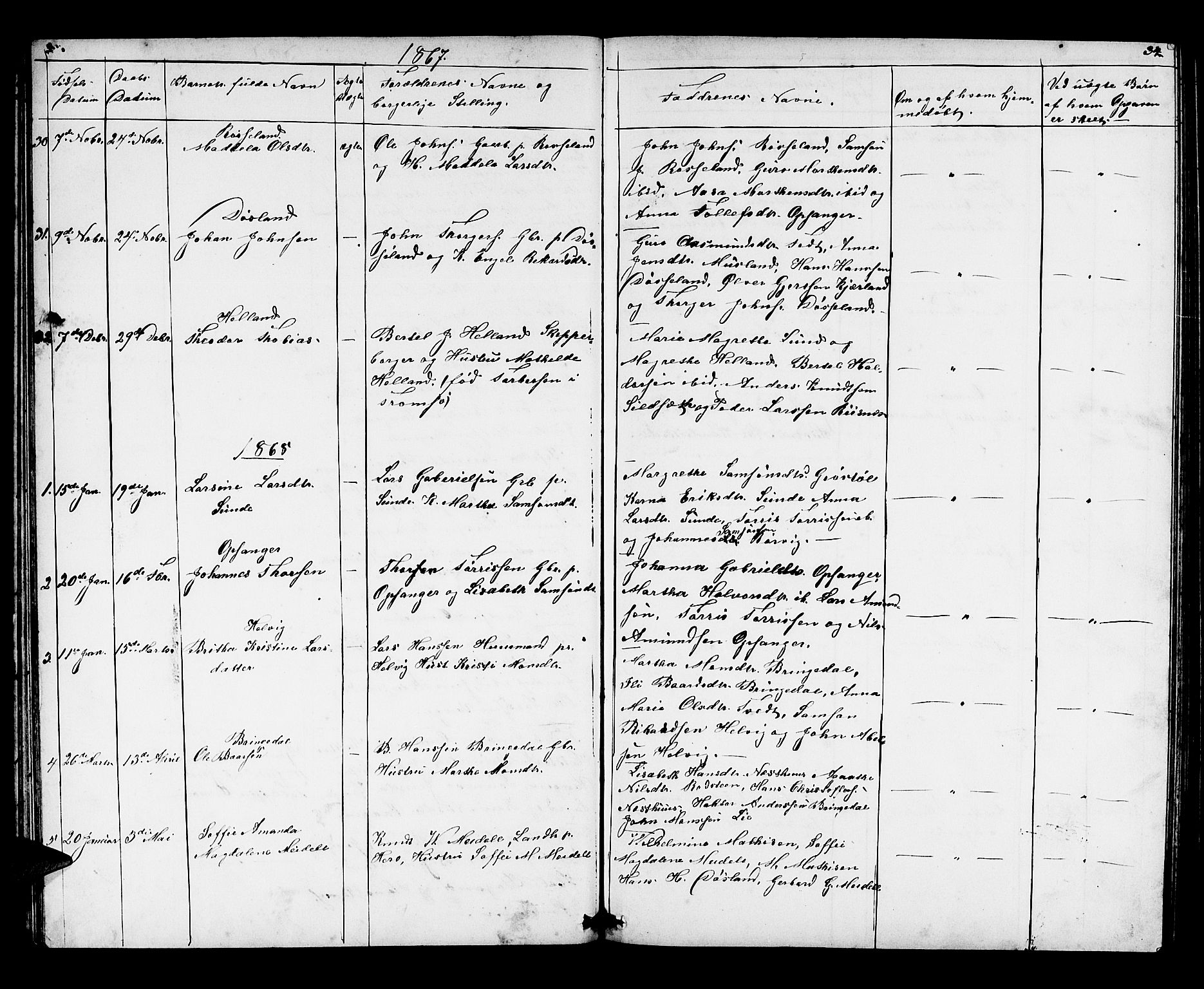 Husnes Sokneprestembete, SAB/A-75901/H/Hab: Parish register (copy) no. A 1, 1856-1880, p. 34
