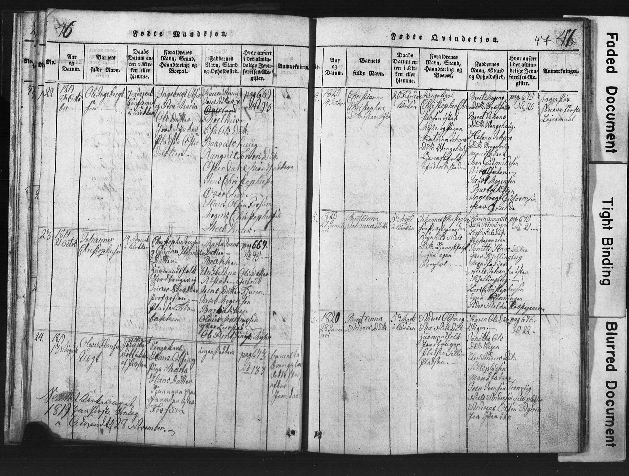 Ministerialprotokoller, klokkerbøker og fødselsregistre - Nord-Trøndelag, SAT/A-1458/701/L0017: Parish register (copy) no. 701C01, 1817-1825, p. 46-47