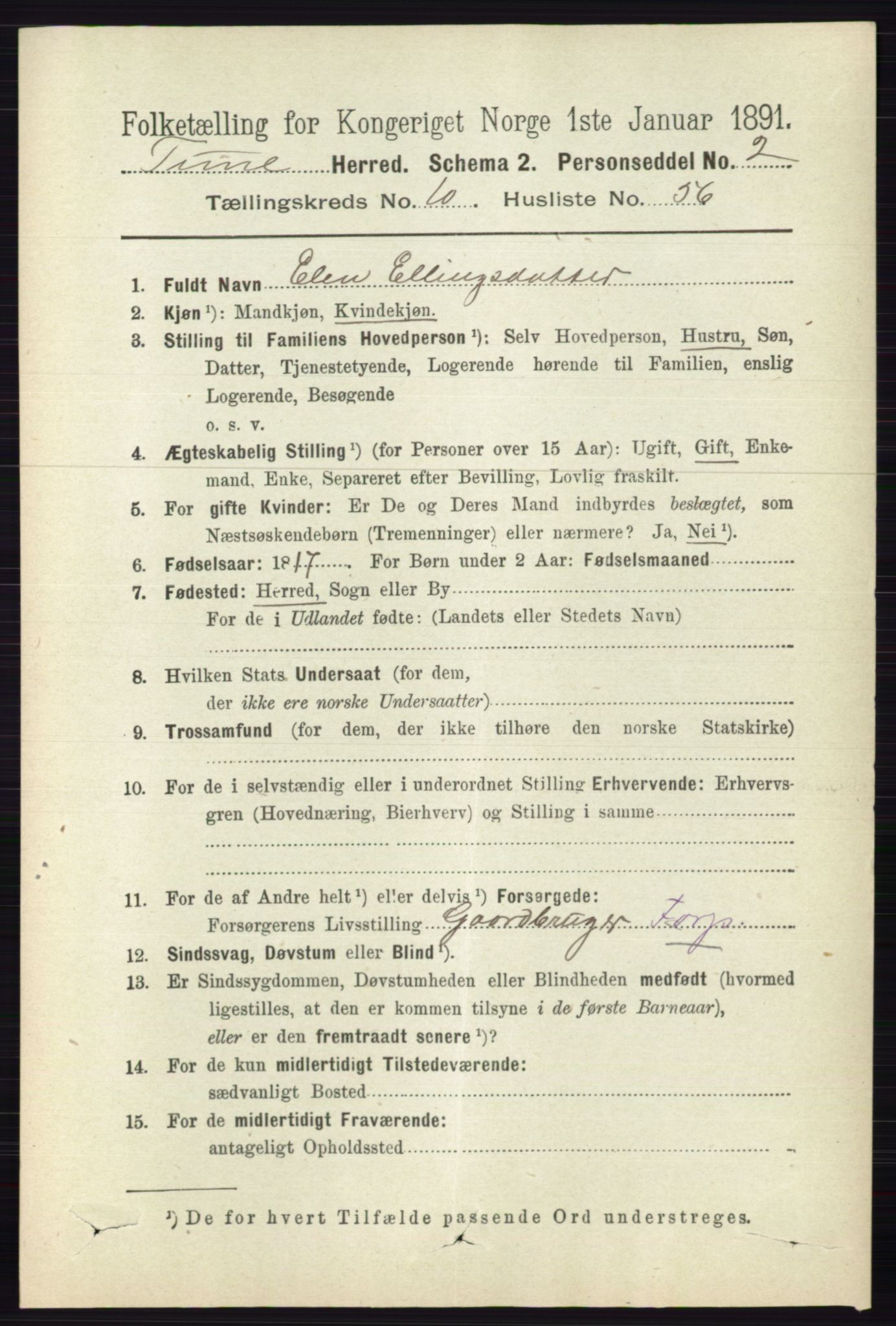 RA, 1891 census for 0130 Tune, 1891, p. 6893