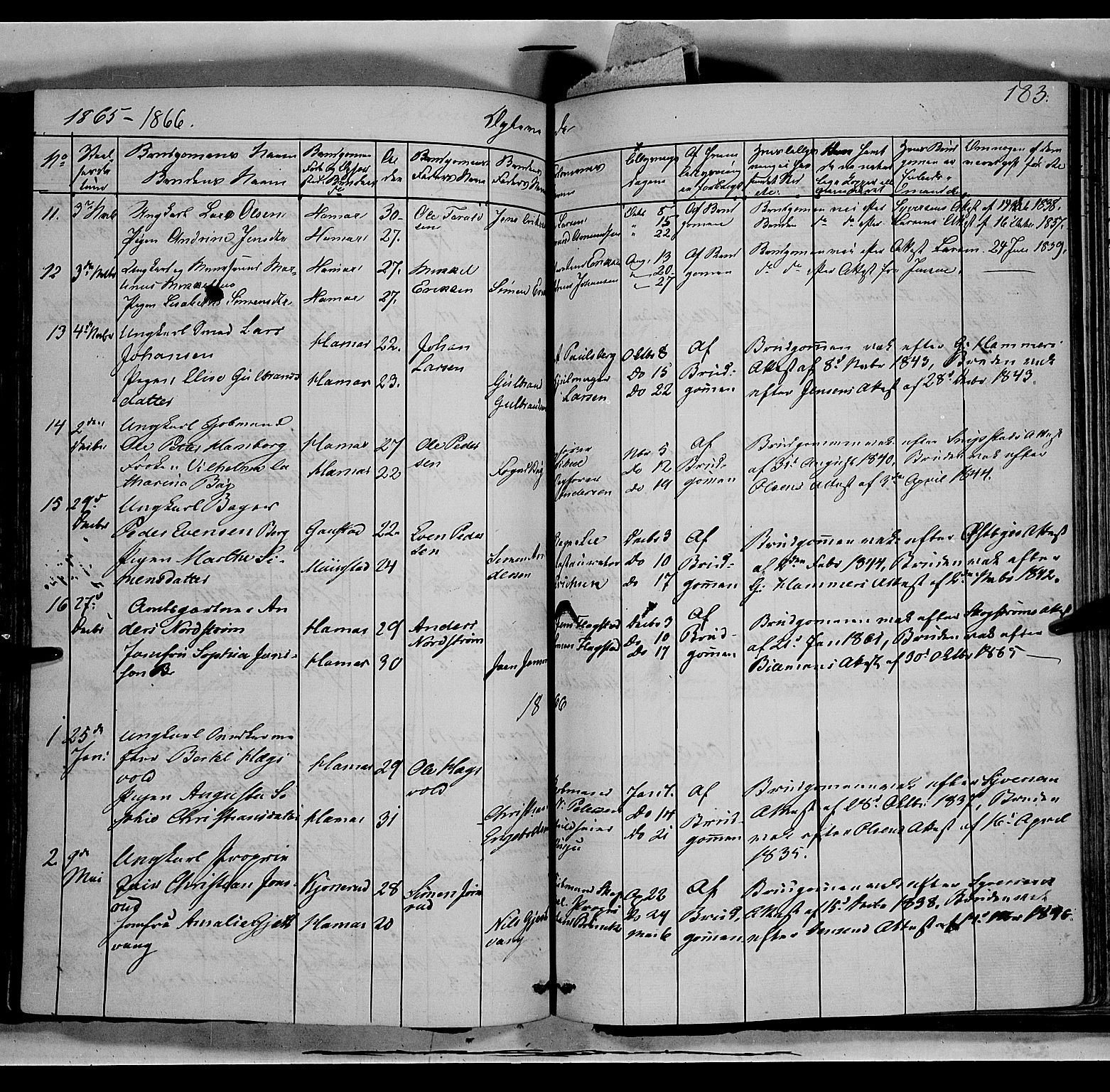 Vang prestekontor, Hedmark, SAH/PREST-008/H/Ha/Haa/L0011: Parish register (official) no. 11, 1852-1877, p. 183