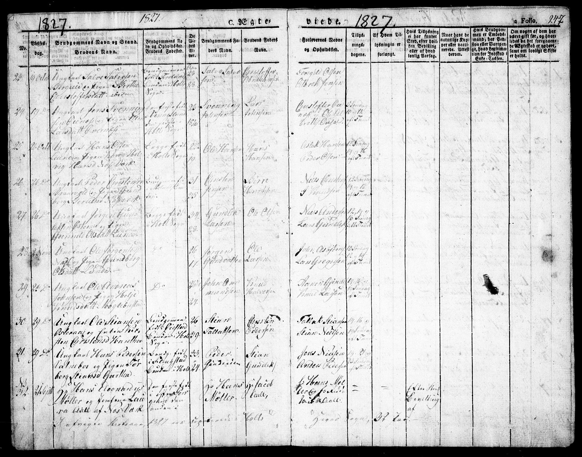 Holt sokneprestkontor, SAK/1111-0021/F/Fa/L0006: Parish register (official) no. A 6, 1820-1835, p. 247