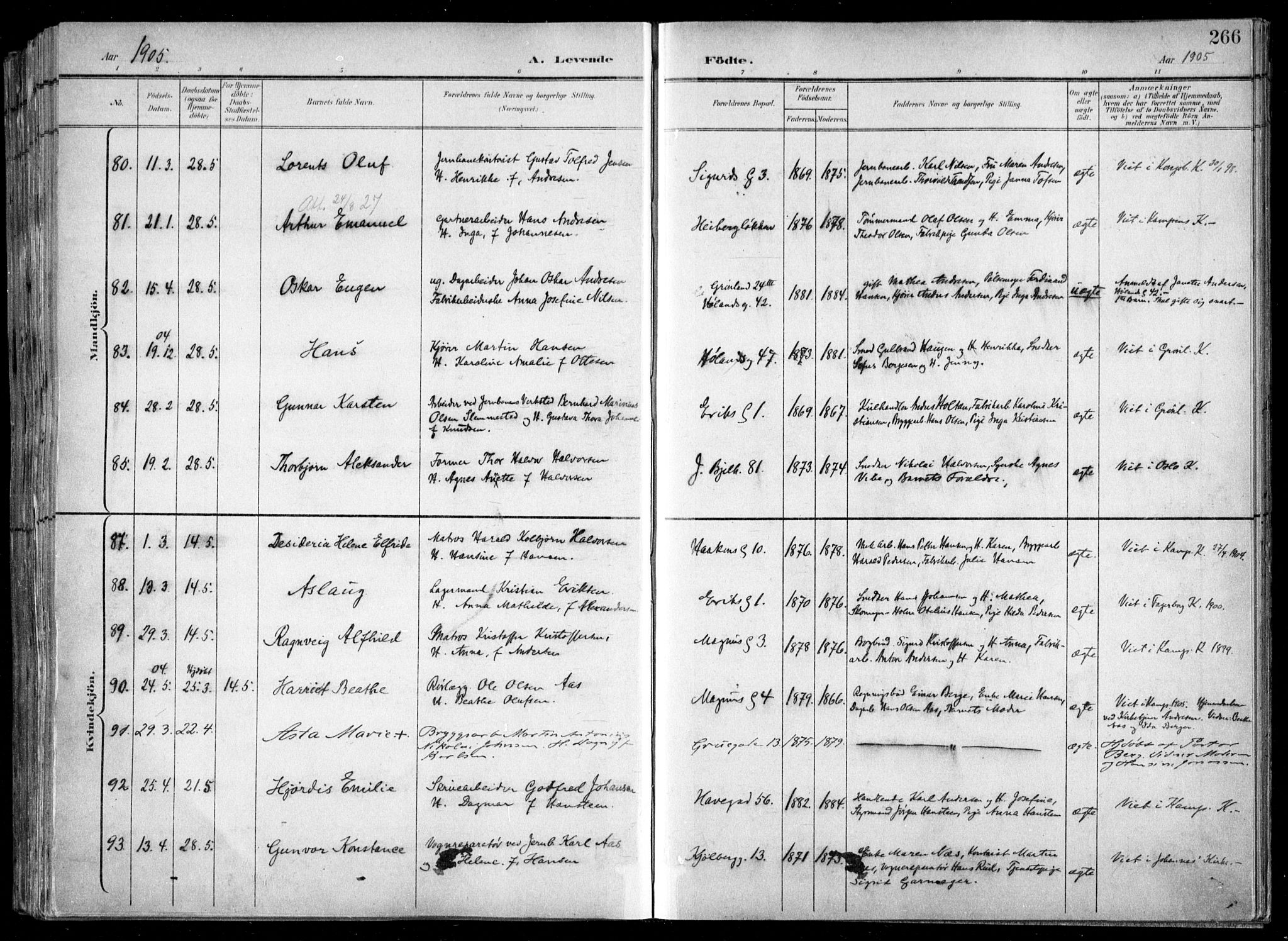 Kampen prestekontor Kirkebøker, SAO/A-10853/F/Fa/L0007: Parish register (official) no. I 7, 1897-1905, p. 266