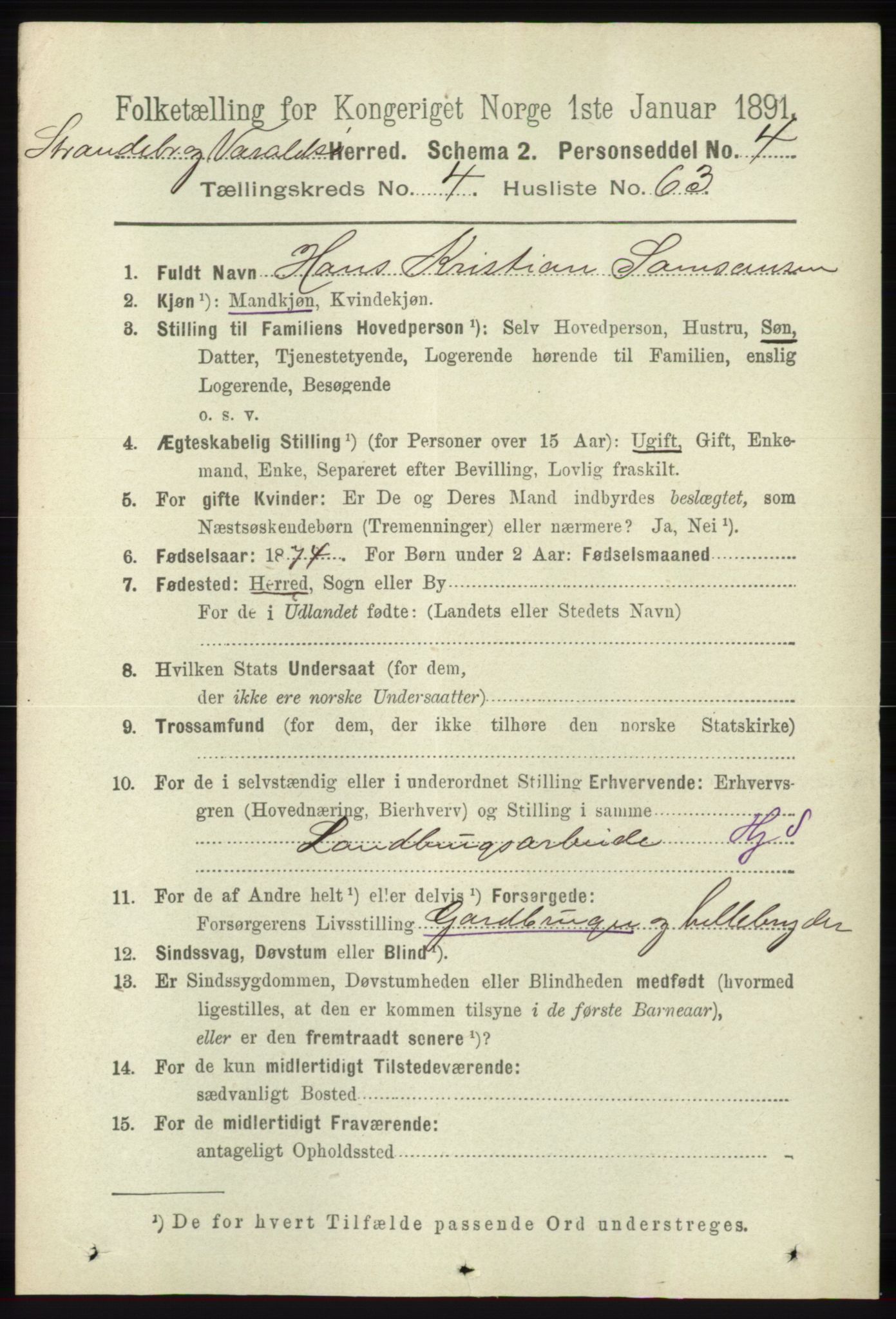 RA, 1891 census for 1226 Strandebarm og Varaldsøy, 1891, p. 1785