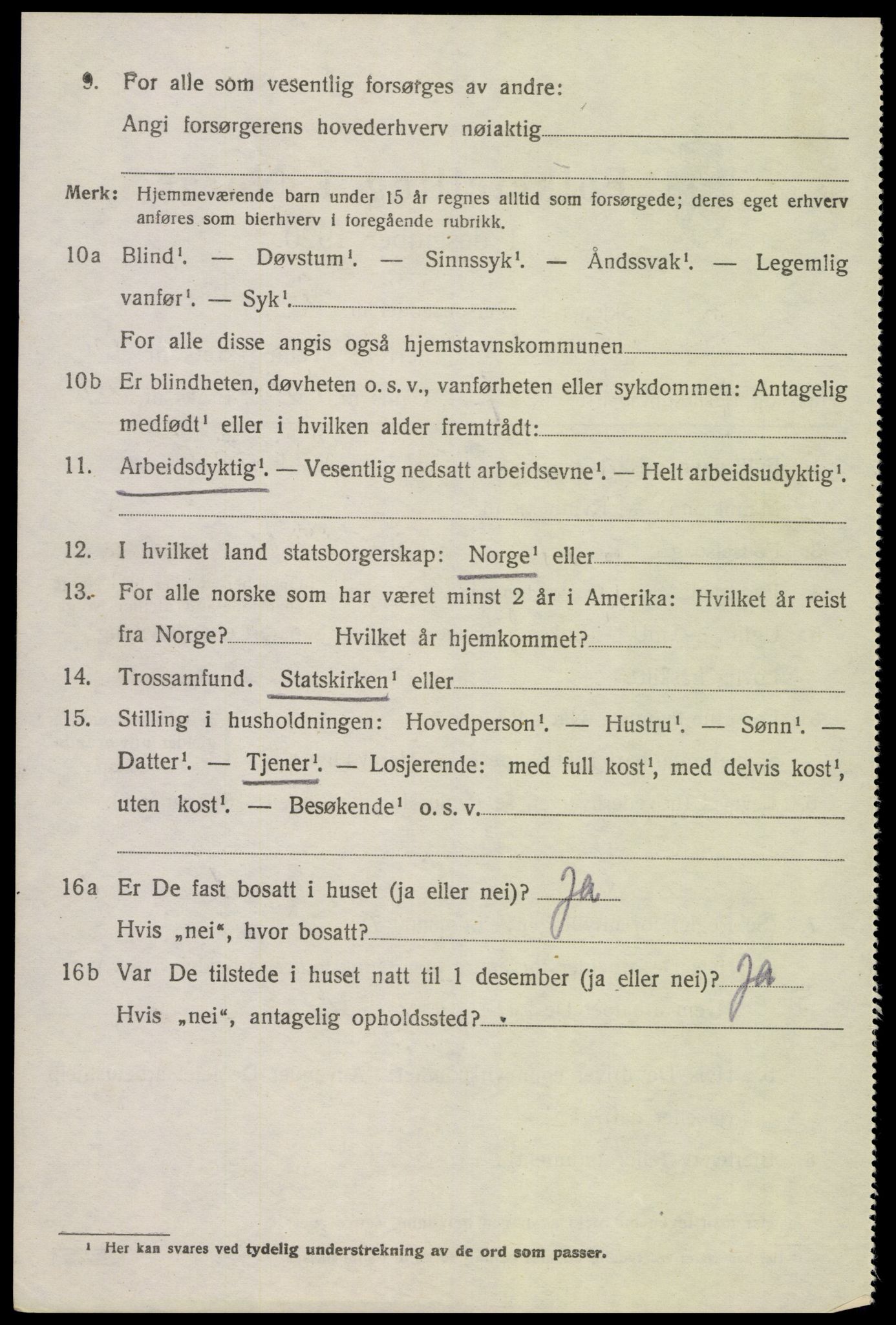 SAK, 1920 census for Spangereid, 1920, p. 2250