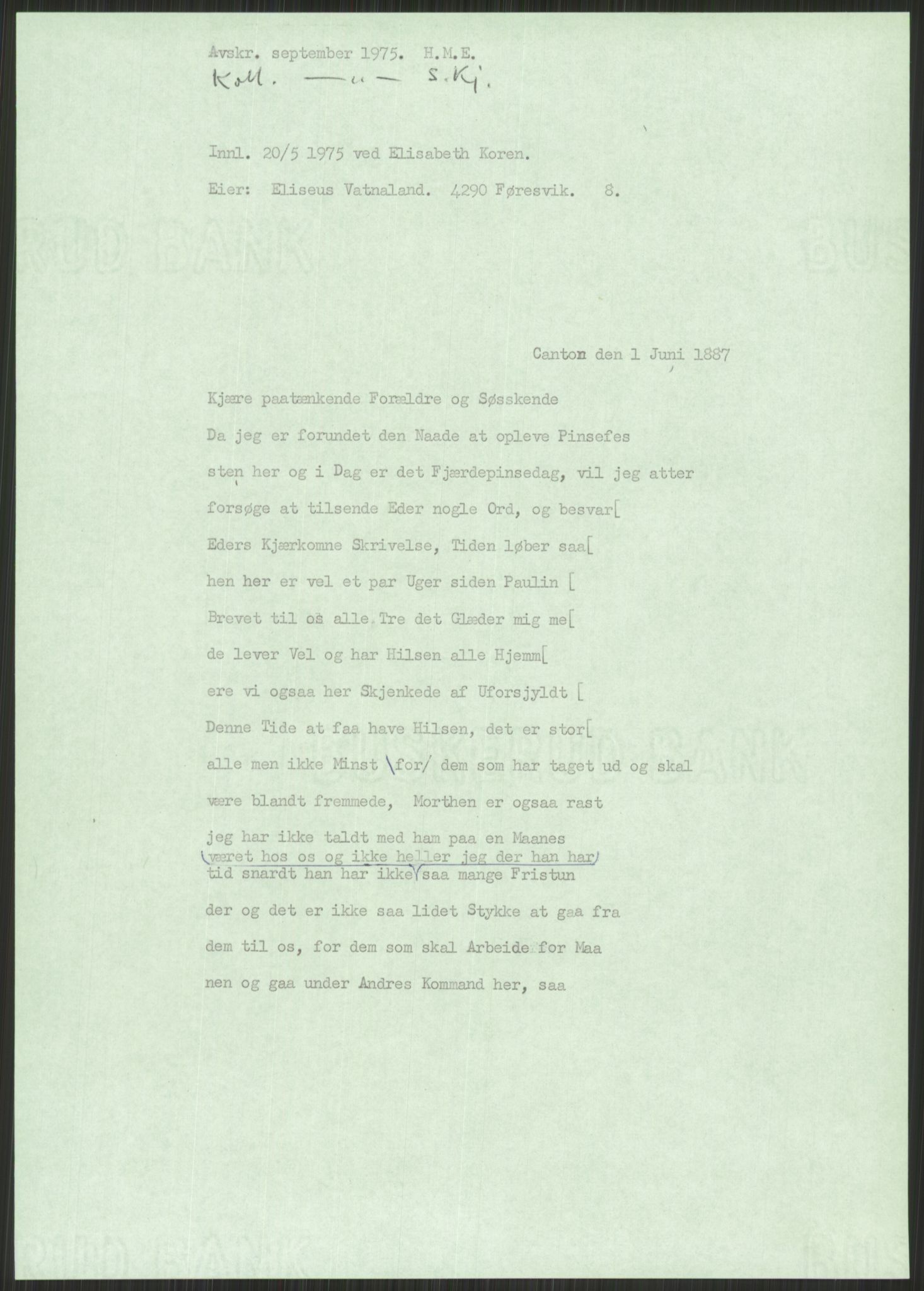 Samlinger til kildeutgivelse, Amerikabrevene, AV/RA-EA-4057/F/L0030: Innlån fra Rogaland: Vatnaland - Øverland, 1838-1914, p. 105