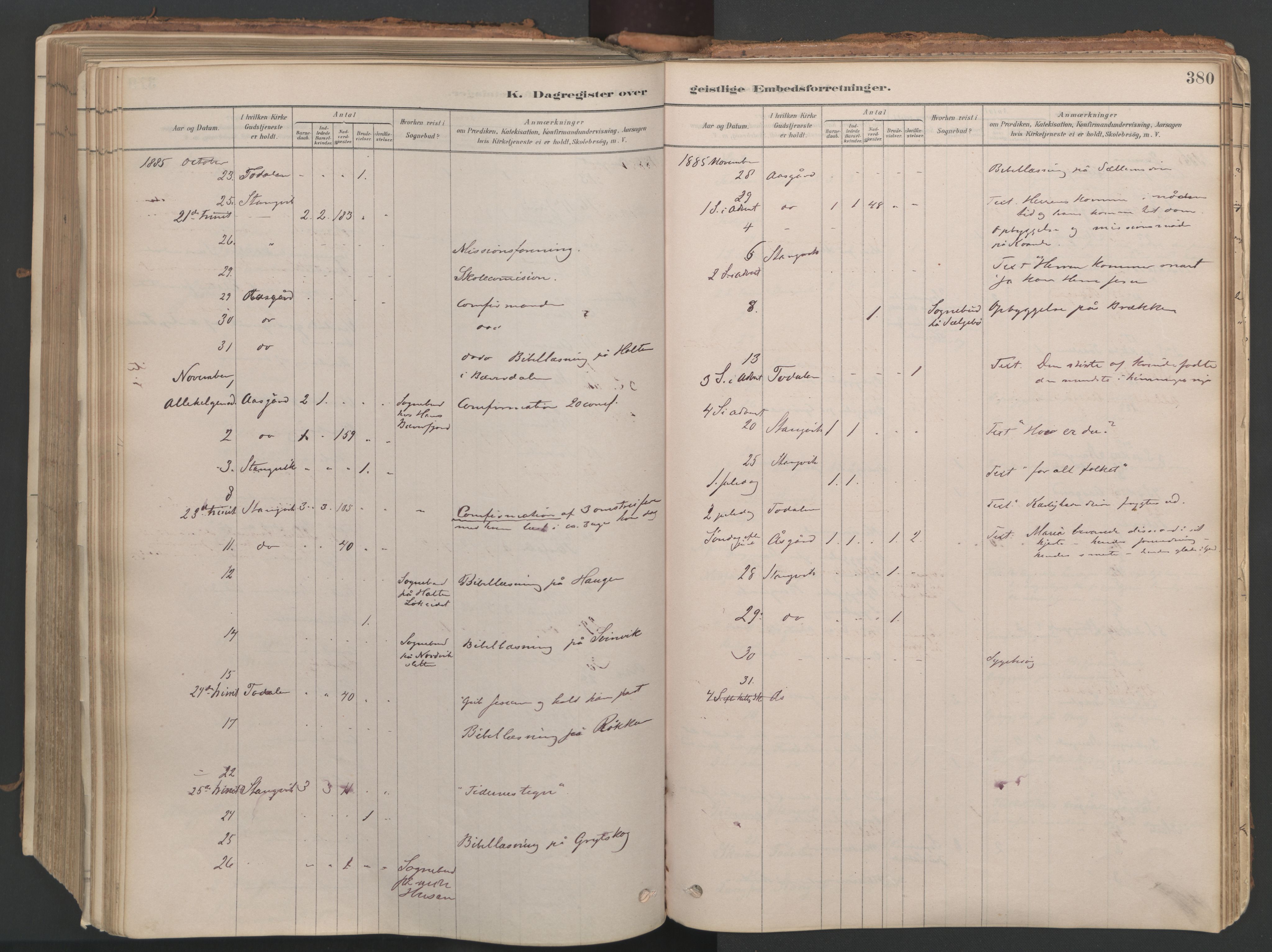 Ministerialprotokoller, klokkerbøker og fødselsregistre - Møre og Romsdal, AV/SAT-A-1454/592/L1029: Parish register (official) no. 592A07, 1879-1902, p. 380