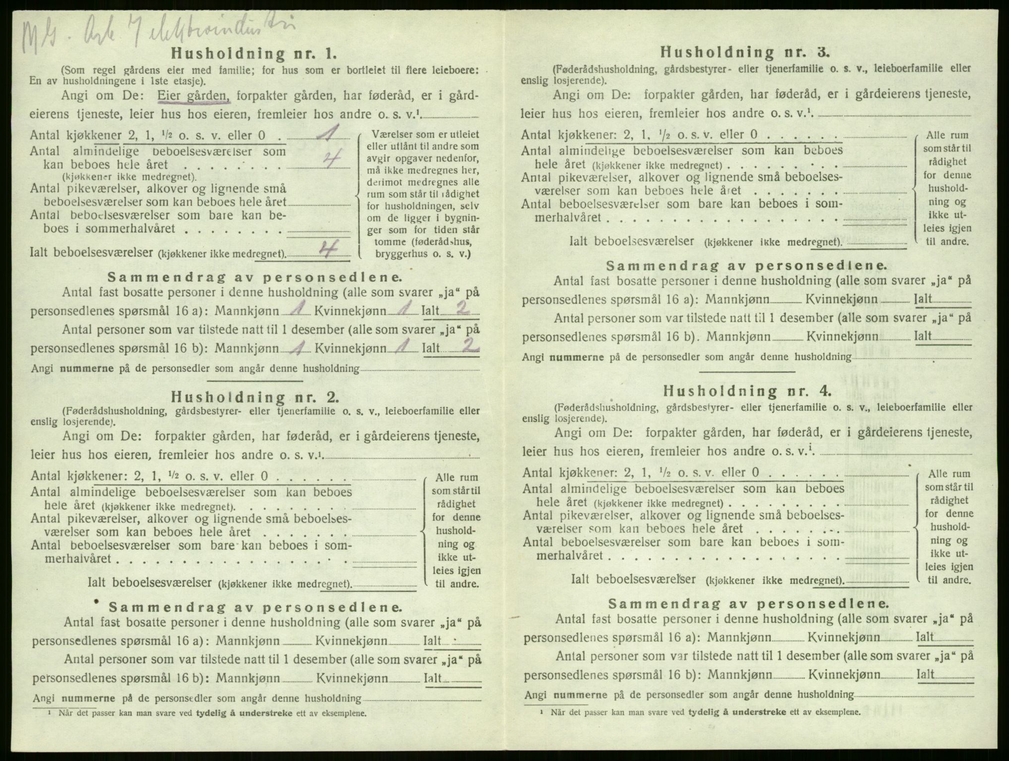 SAKO, 1920 census for Sandeherred, 1920, p. 1466