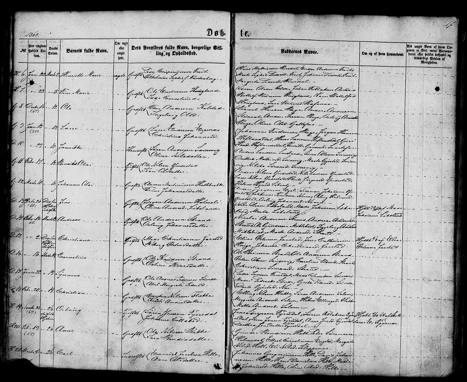 Fjaler sokneprestembete, AV/SAB-A-79801/H/Haa/Haaa/L0007: Parish register (official) no. A 7, 1862-1881, p. 17