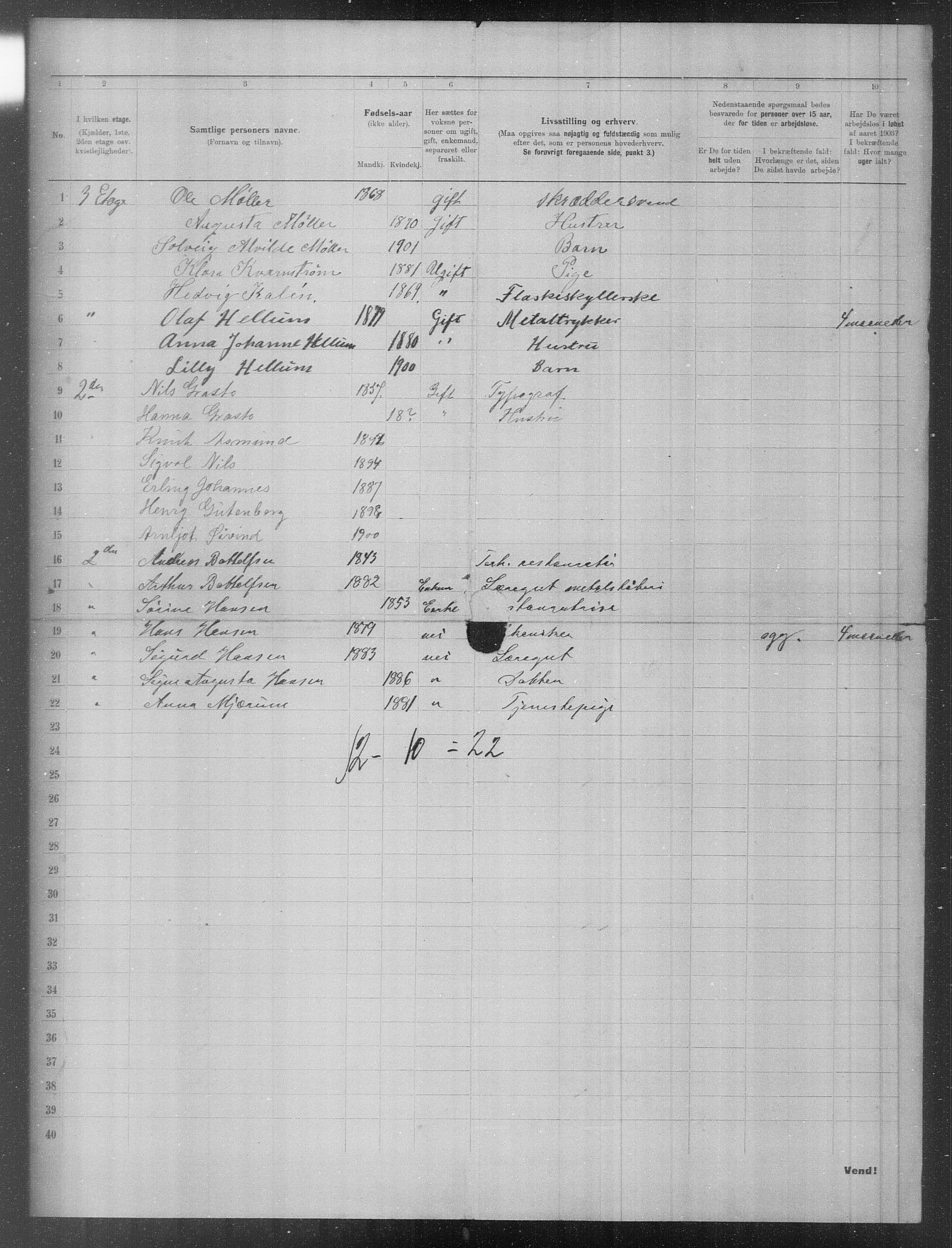 OBA, Municipal Census 1903 for Kristiania, 1903, p. 11279