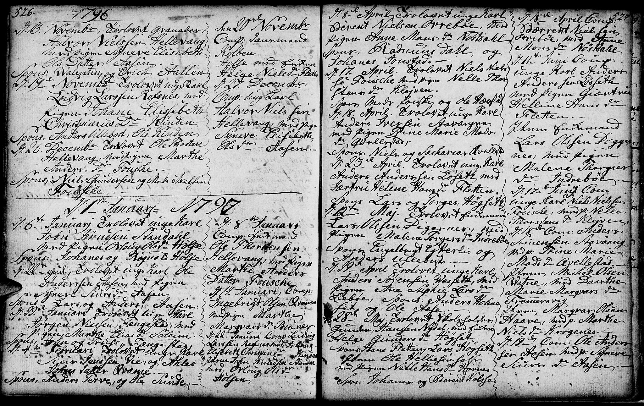 Førde sokneprestembete, AV/SAB-A-79901/H/Haa/Haaa/L0004: Parish register (official) no. A 4, 1781-1803, p. 526-527