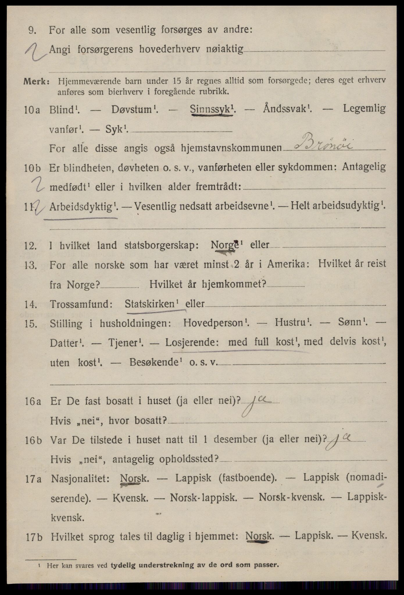 SAT, 1920 census for Malvik, 1920, p. 2567