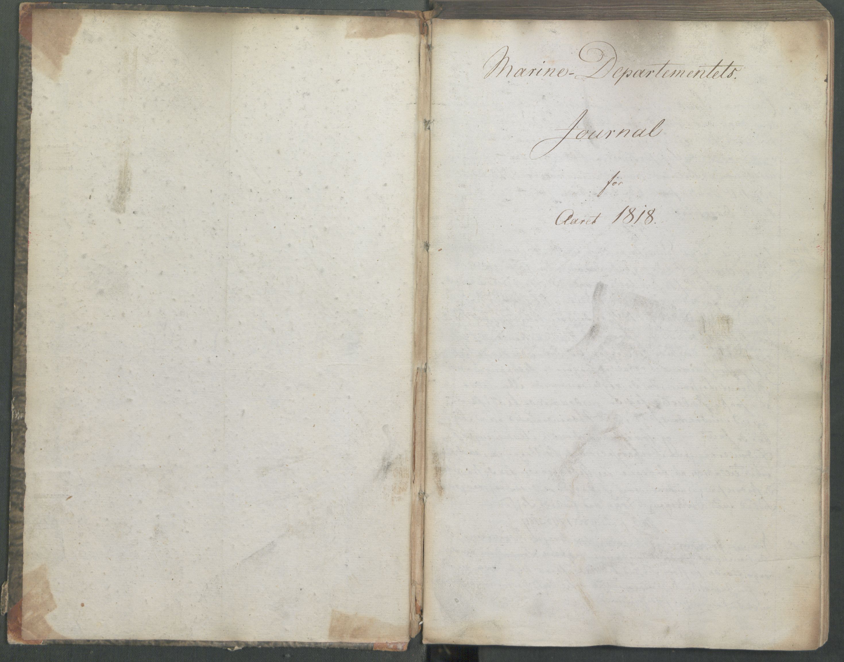 Marinedepartementet/ Marine- og postdepartementet, AV/RA-RAFA-3792/C/L0006: 7de Departements Journal, 1818