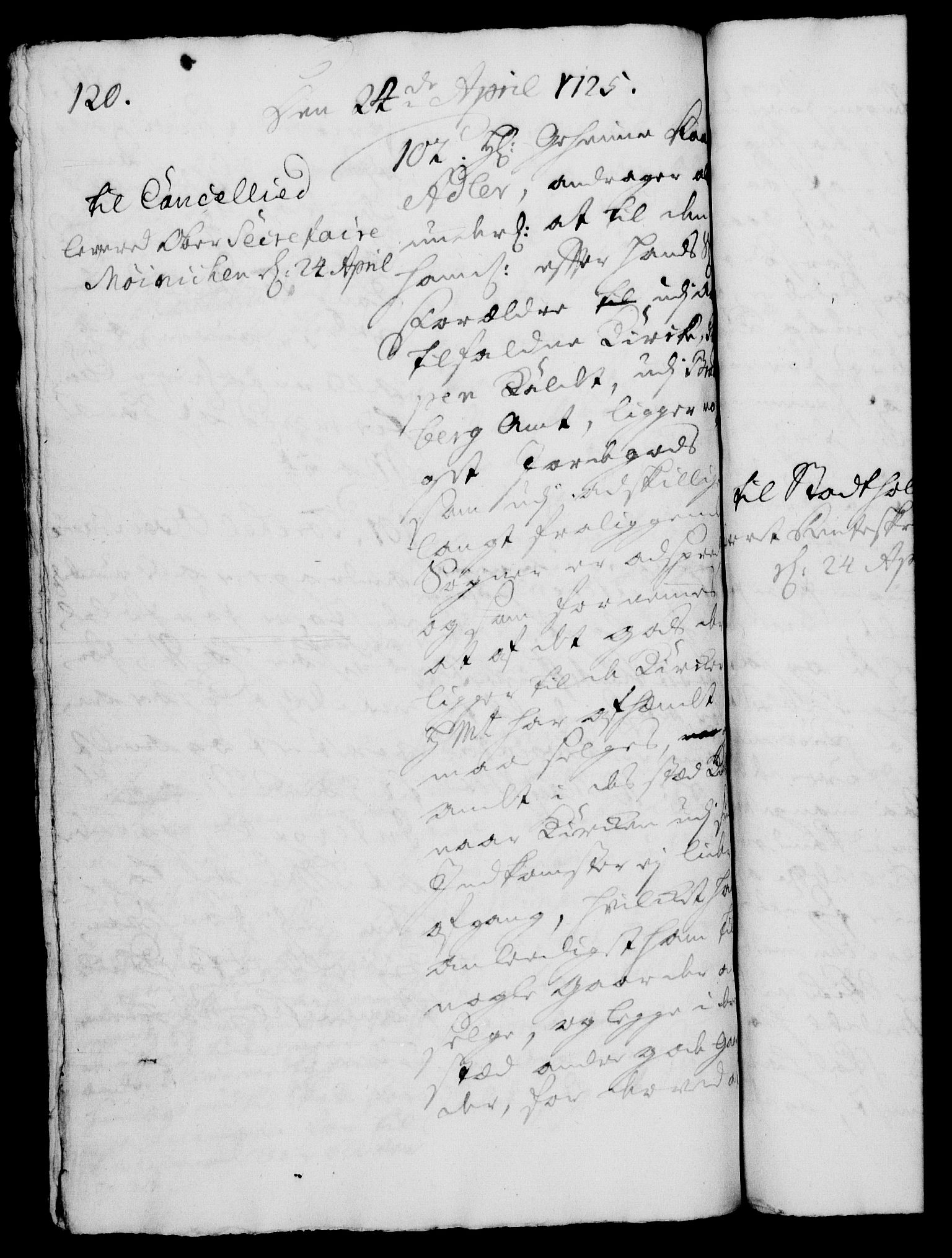 Rentekammeret, Kammerkanselliet, AV/RA-EA-3111/G/Gh/Gha/L0007: Norsk ekstraktmemorialprotokoll (merket RK 53.52), 1724-1725, p. 120