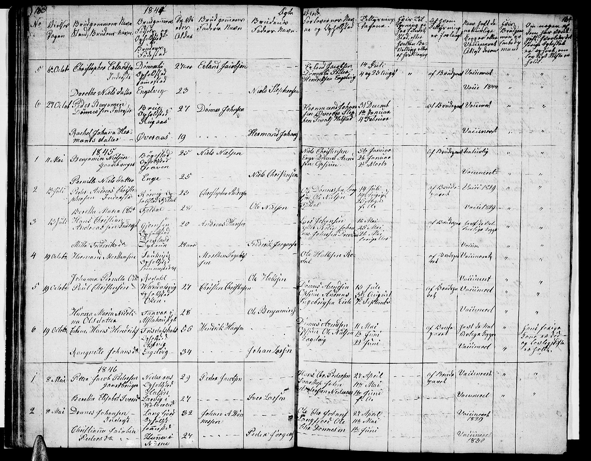 Ministerialprotokoller, klokkerbøker og fødselsregistre - Nordland, AV/SAT-A-1459/814/L0228: Parish register (copy) no. 814C01, 1838-1858, p. 163-164