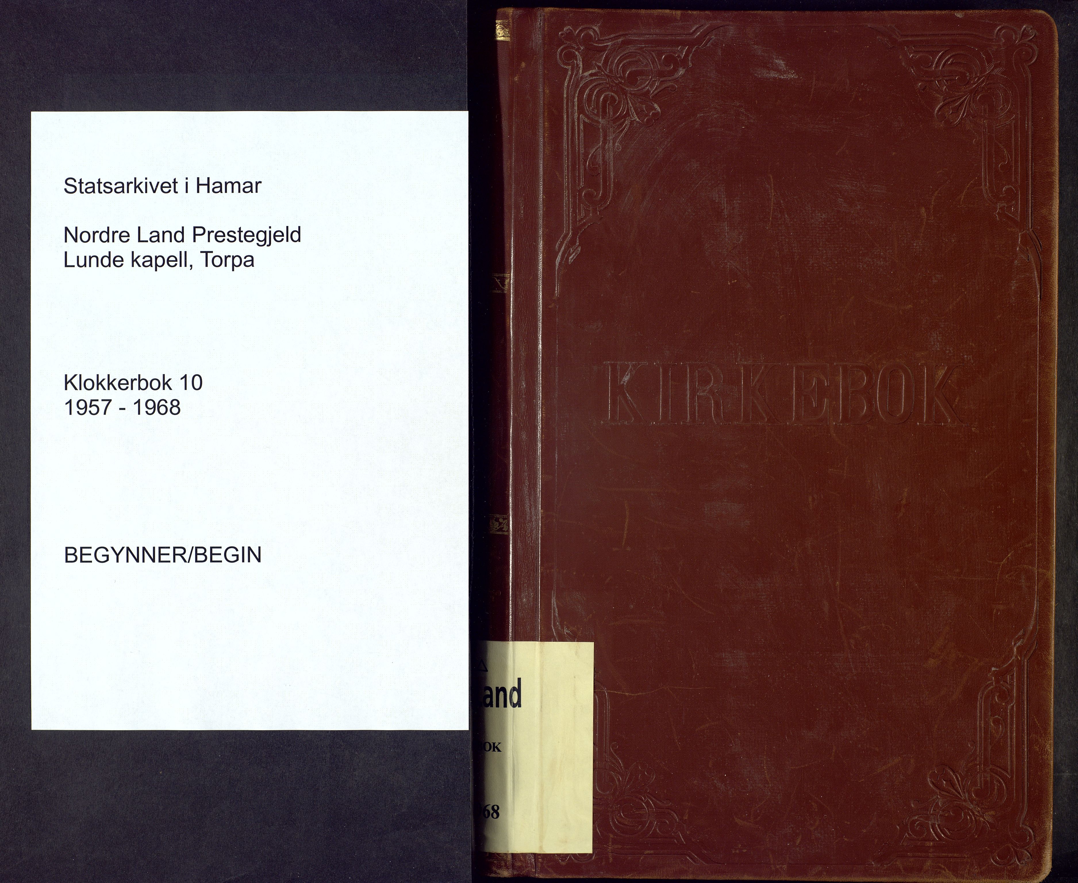 Nordre Land prestekontor, SAH/PREST-124/H/Ha/Hab/L0010: Parish register (copy) no. 10, 1957-1968