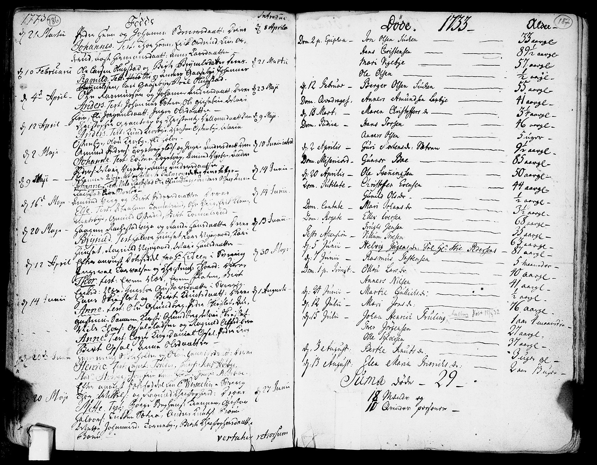 Rødenes prestekontor Kirkebøker, AV/SAO-A-2005/F/Fa/L0002: Parish register (official) no. I 2, 1733-1776, p. 186-187