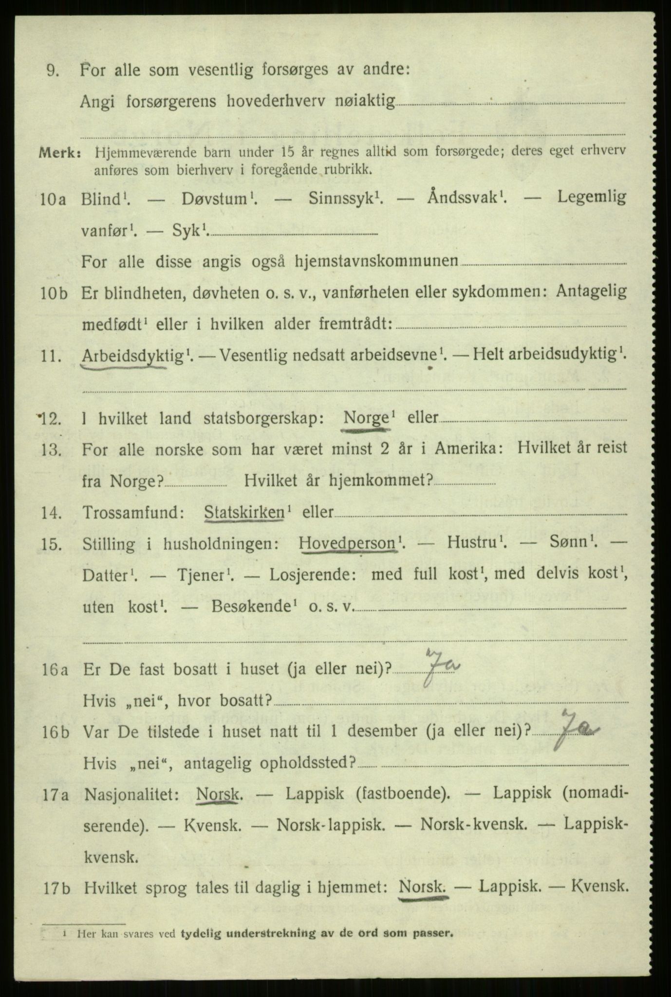 SATØ, 1920 census for Trondenes, 1920, p. 21916