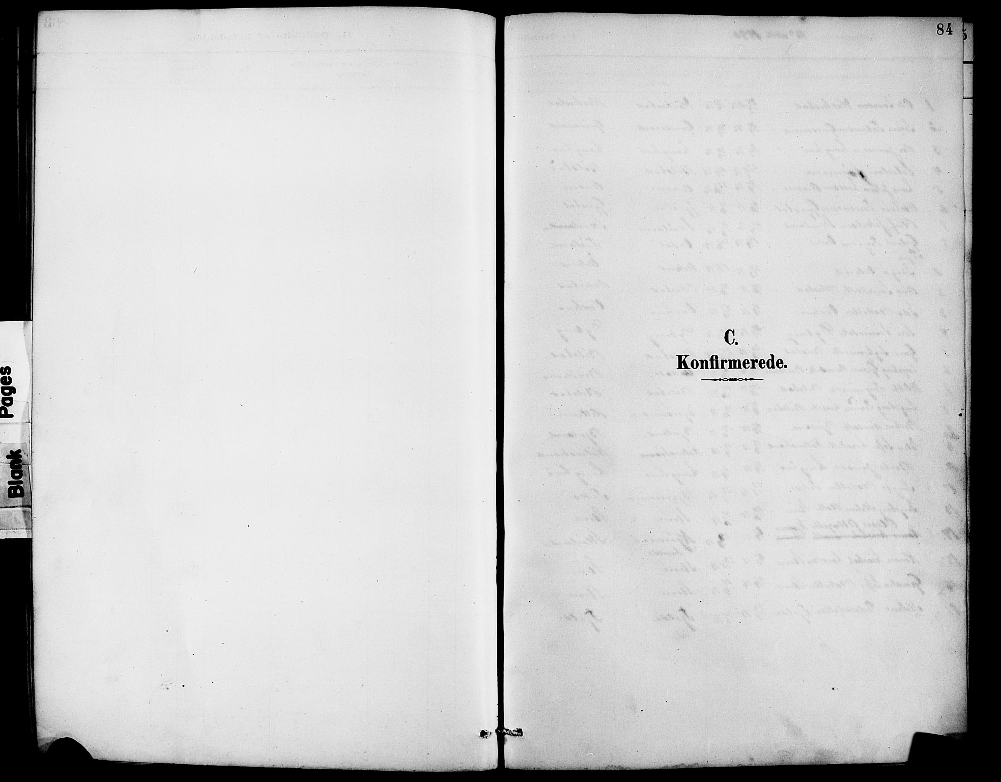 Lund sokneprestkontor, SAST/A-101809/S07/L0007: Parish register (copy) no. B 7, 1890-1925, p. 84