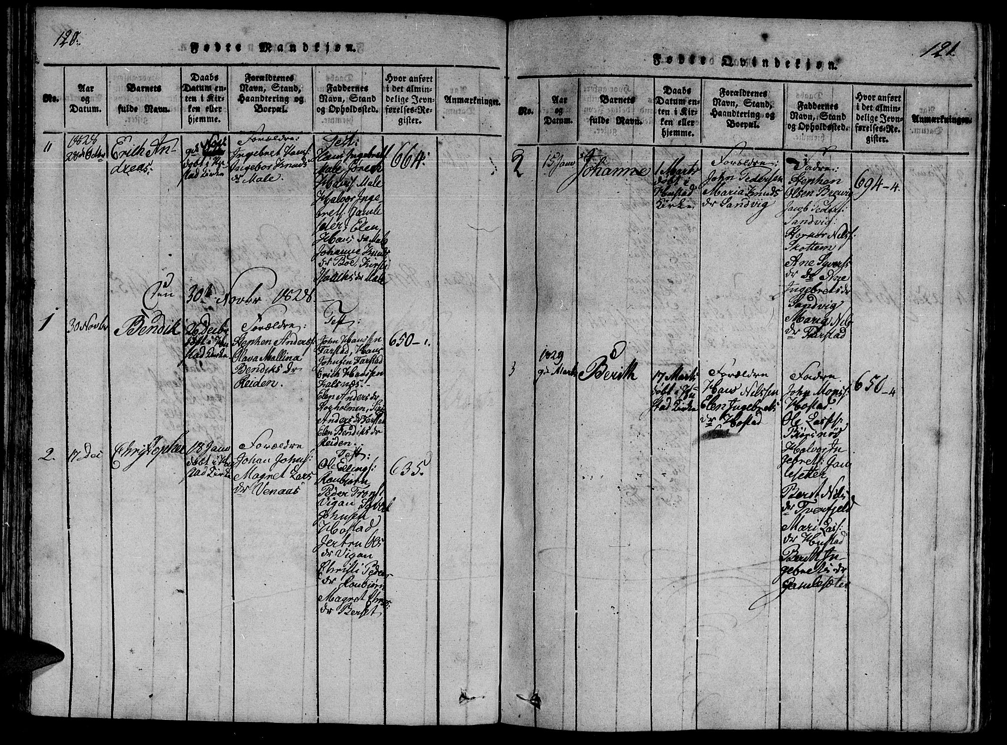 Ministerialprotokoller, klokkerbøker og fødselsregistre - Møre og Romsdal, AV/SAT-A-1454/566/L0764: Parish register (official) no. 566A03 /2, 1817-1829, p. 120-121