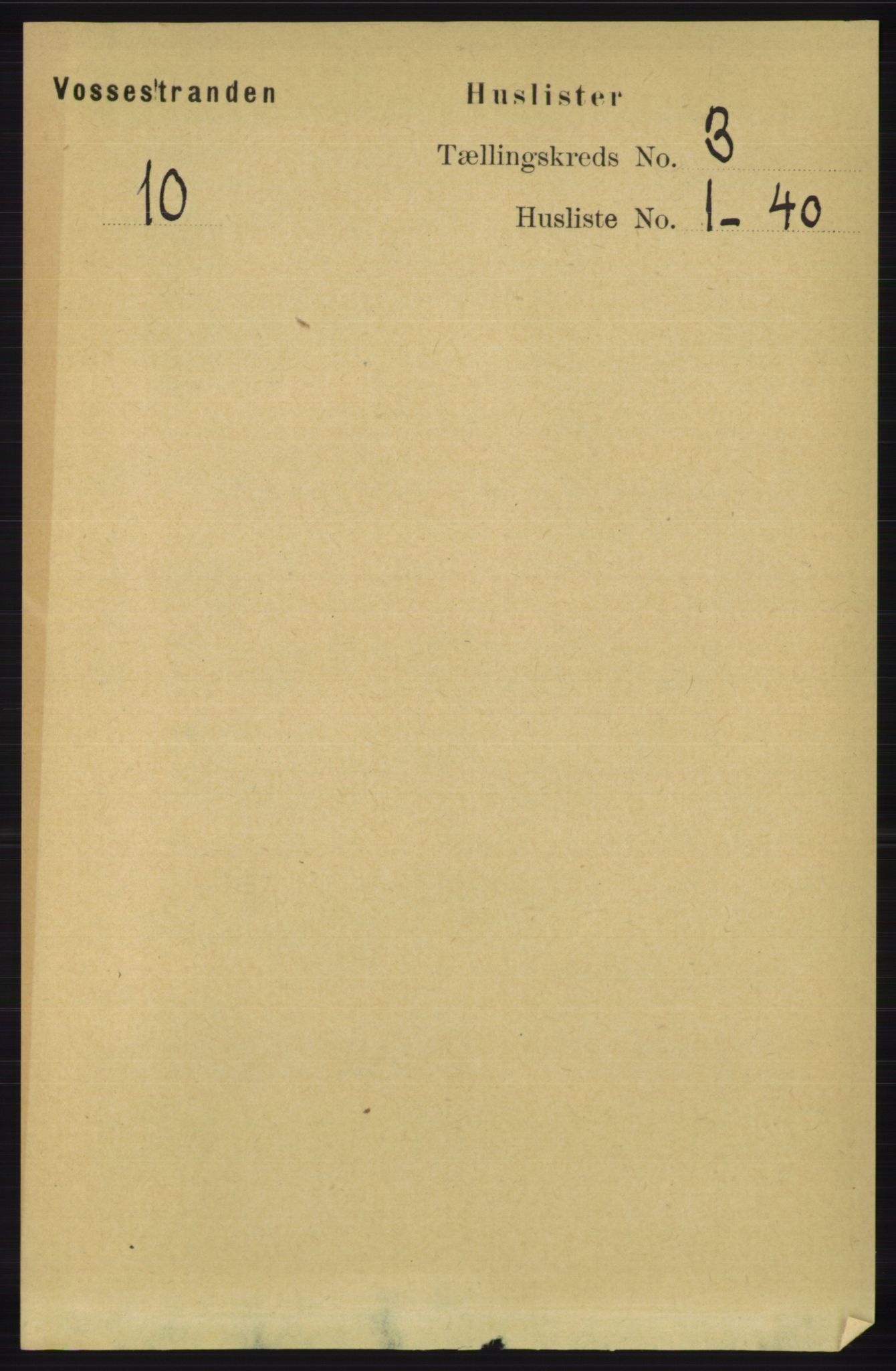 RA, 1891 census for 1236 Vossestrand, 1891, p. 1199