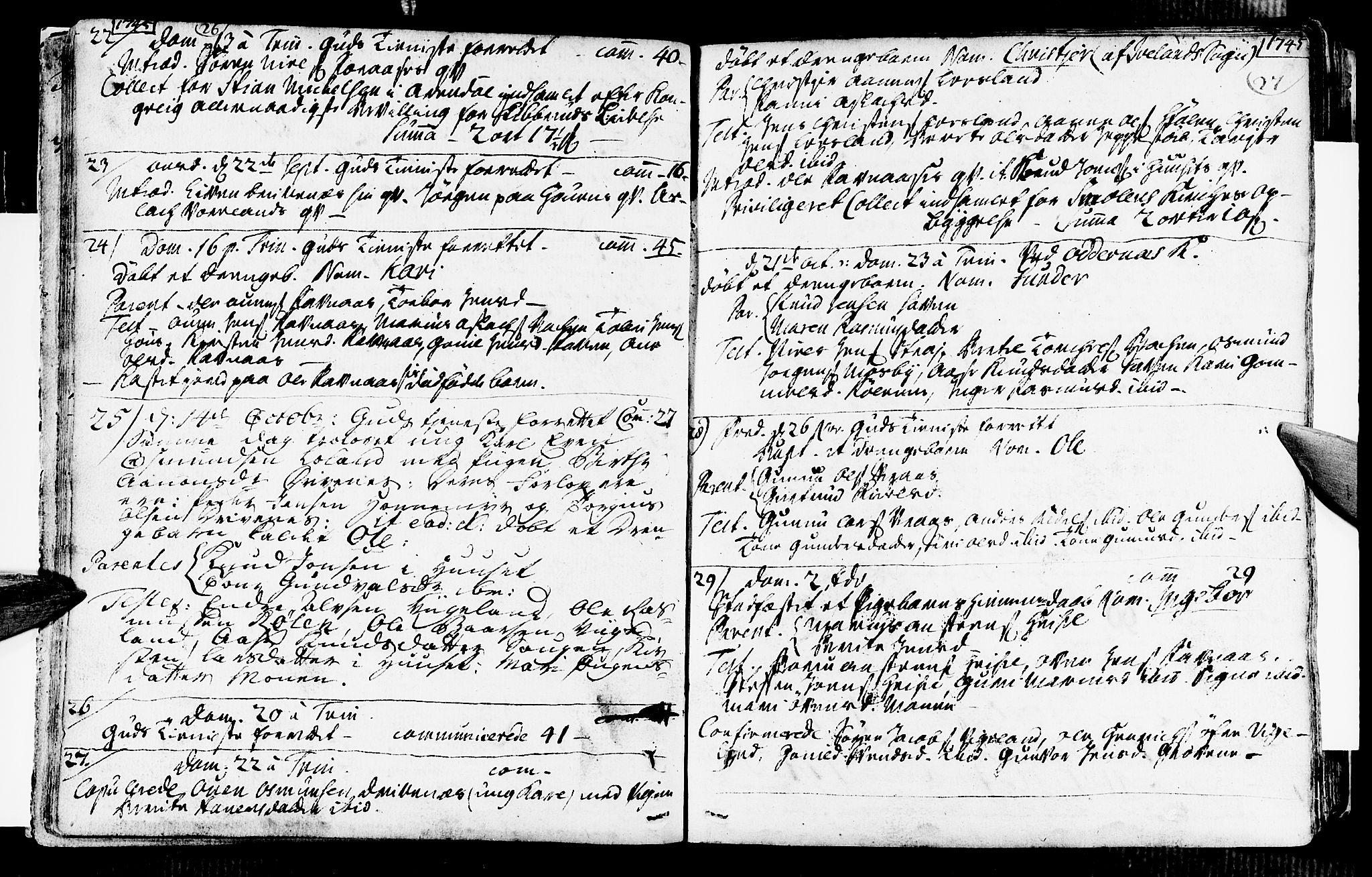 Vennesla sokneprestkontor, SAK/1111-0045/Fa/Fab/L0001: Parish register (official) no. A 1, 1741-1794, p. 26-27