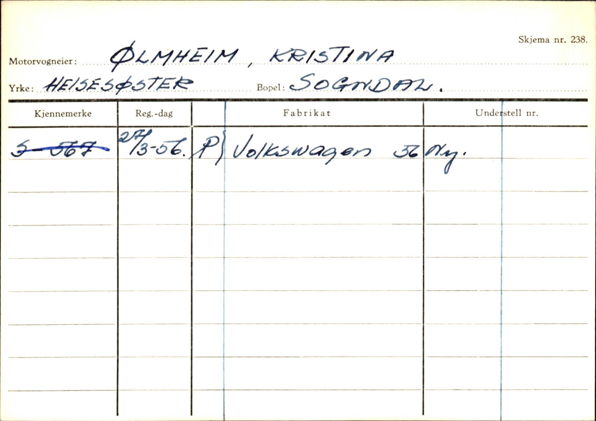 Statens vegvesen, Sogn og Fjordane vegkontor, SAB/A-5301/4/F/L0125: Eigarregister Sogndal V-Å. Aurland A-Å. Fjaler A-N, 1945-1975, p. 213