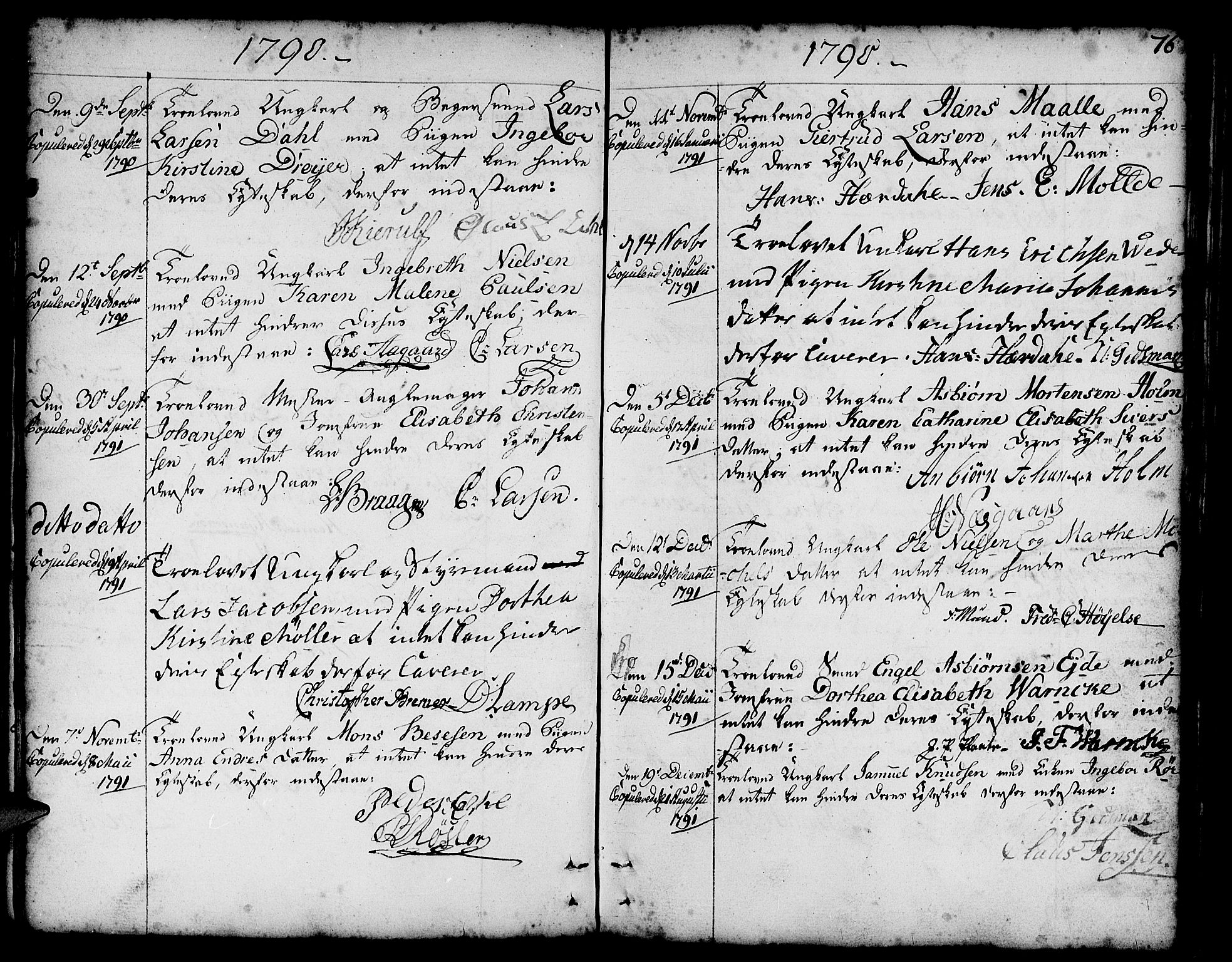 Nykirken Sokneprestembete, AV/SAB-A-77101/H/Haa/L0008: Parish register (official) no. A 8, 1776-1814, p. 76