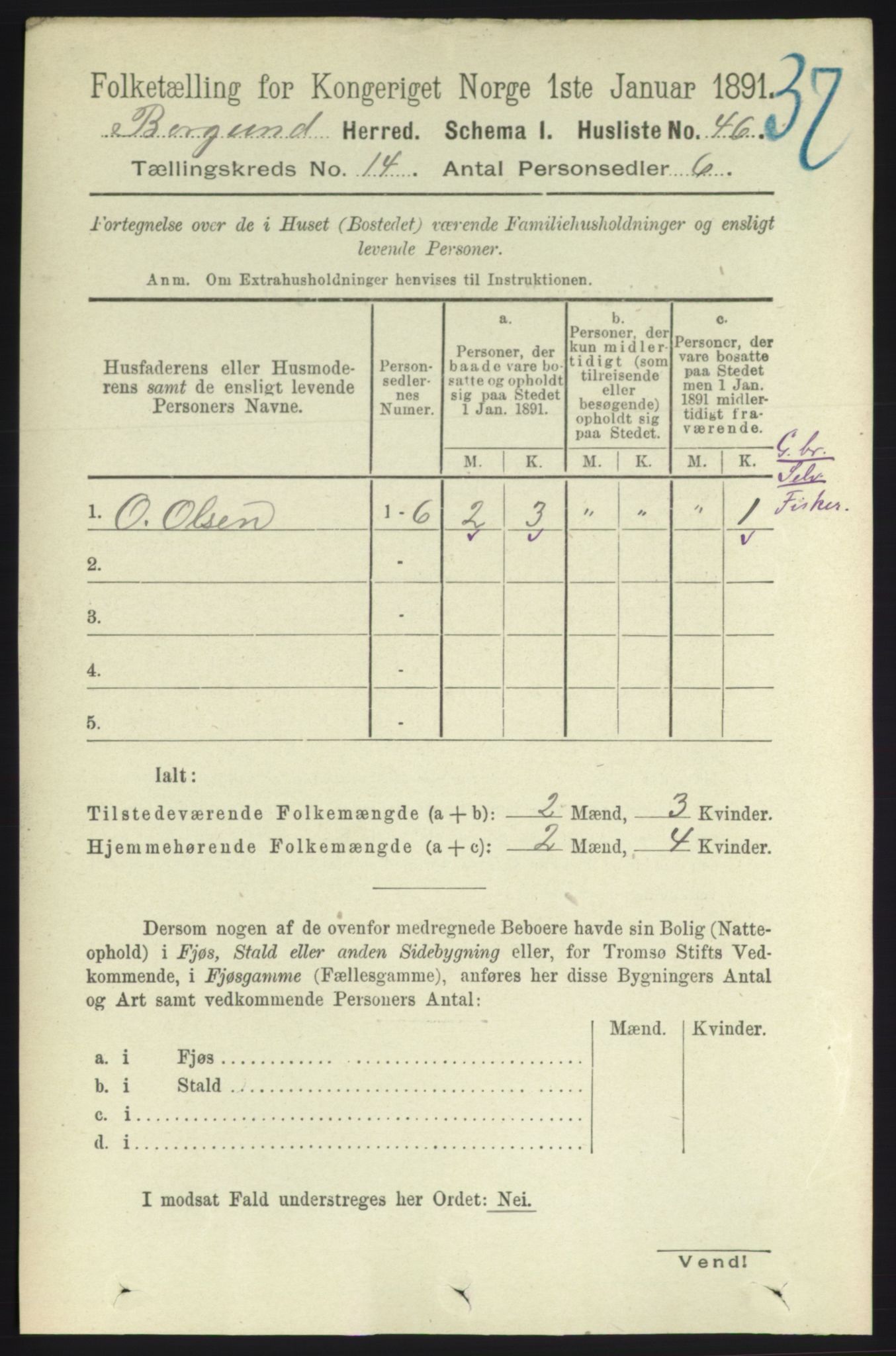 RA, 1891 census for 1531 Borgund, 1891, p. 4067