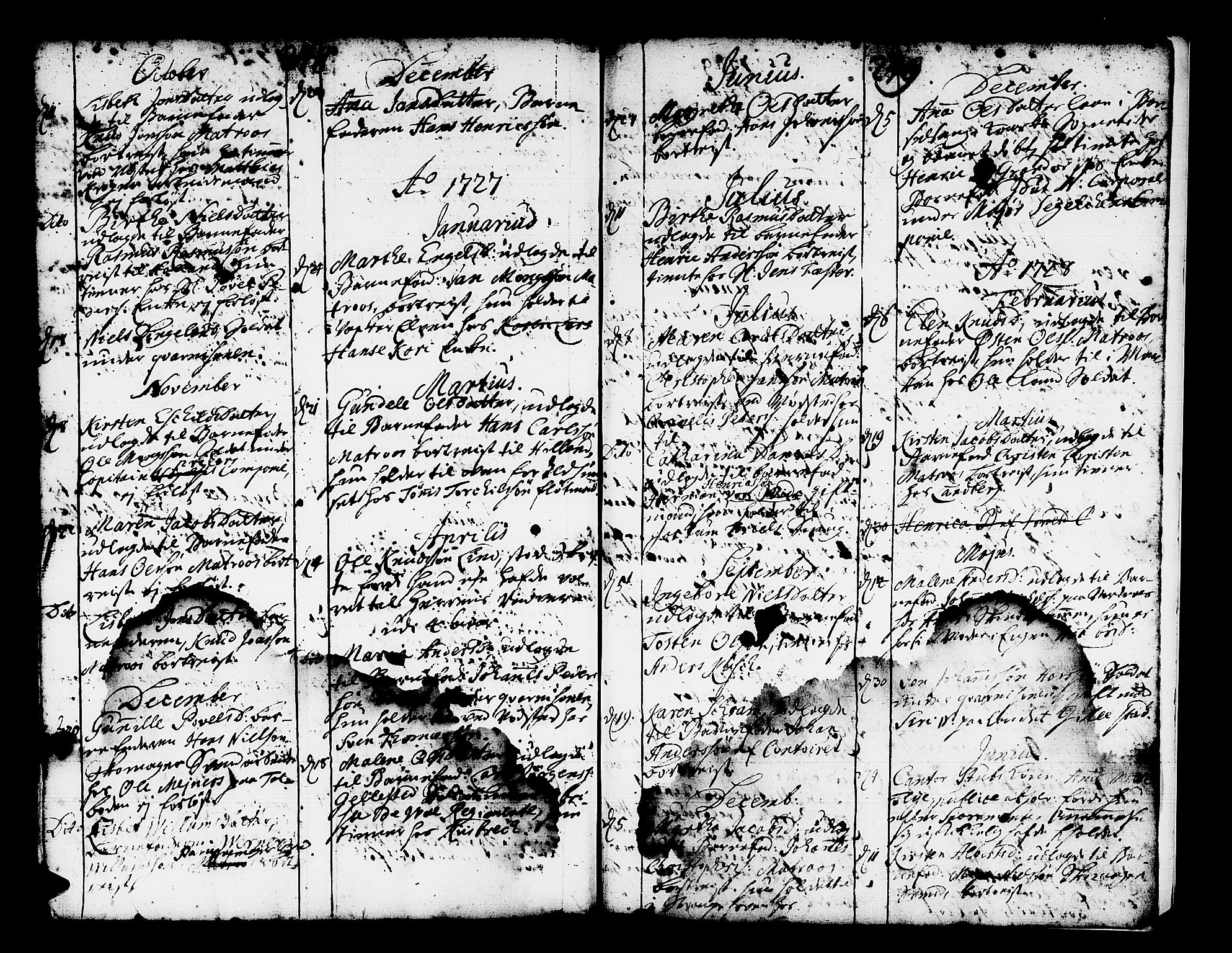 Domkirken sokneprestembete, AV/SAB-A-74801/H/Haa/L0001: Parish register (official) no. A 1, 1719-1732, p. 248-249