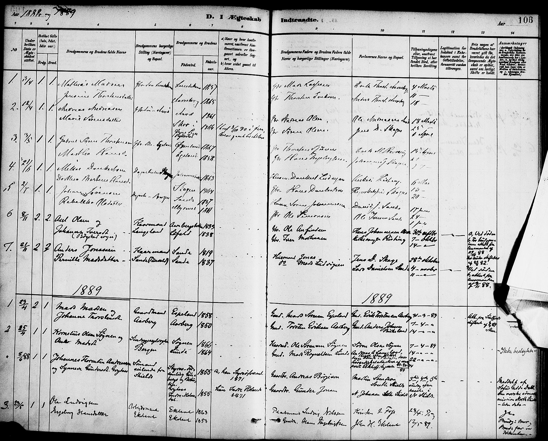 Gaular sokneprestembete, SAB/A-80001/H/Haa: Parish register (official) no. B 1, 1882-1897, p. 106
