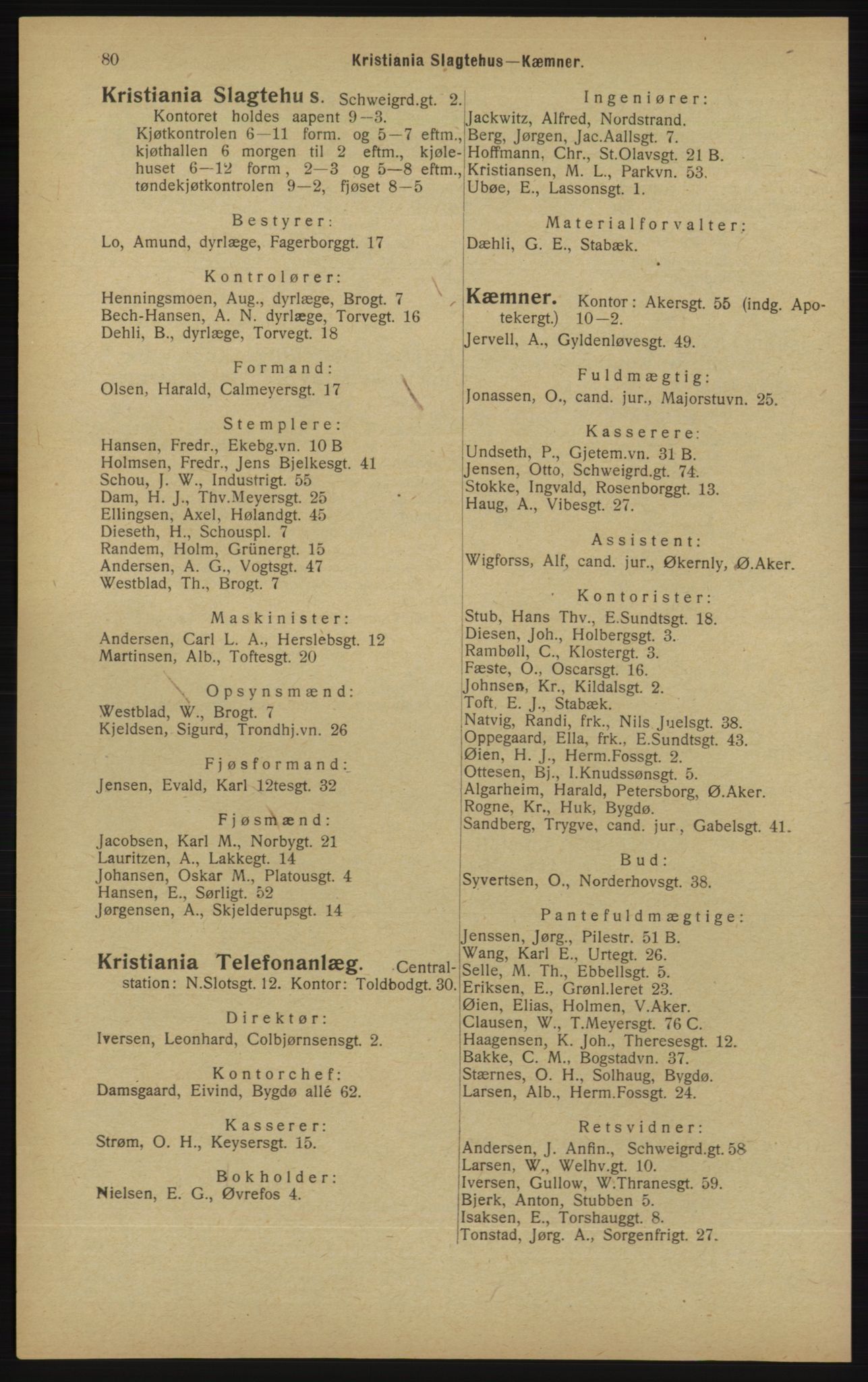 Kristiania/Oslo adressebok, PUBL/-, 1913, p. 82