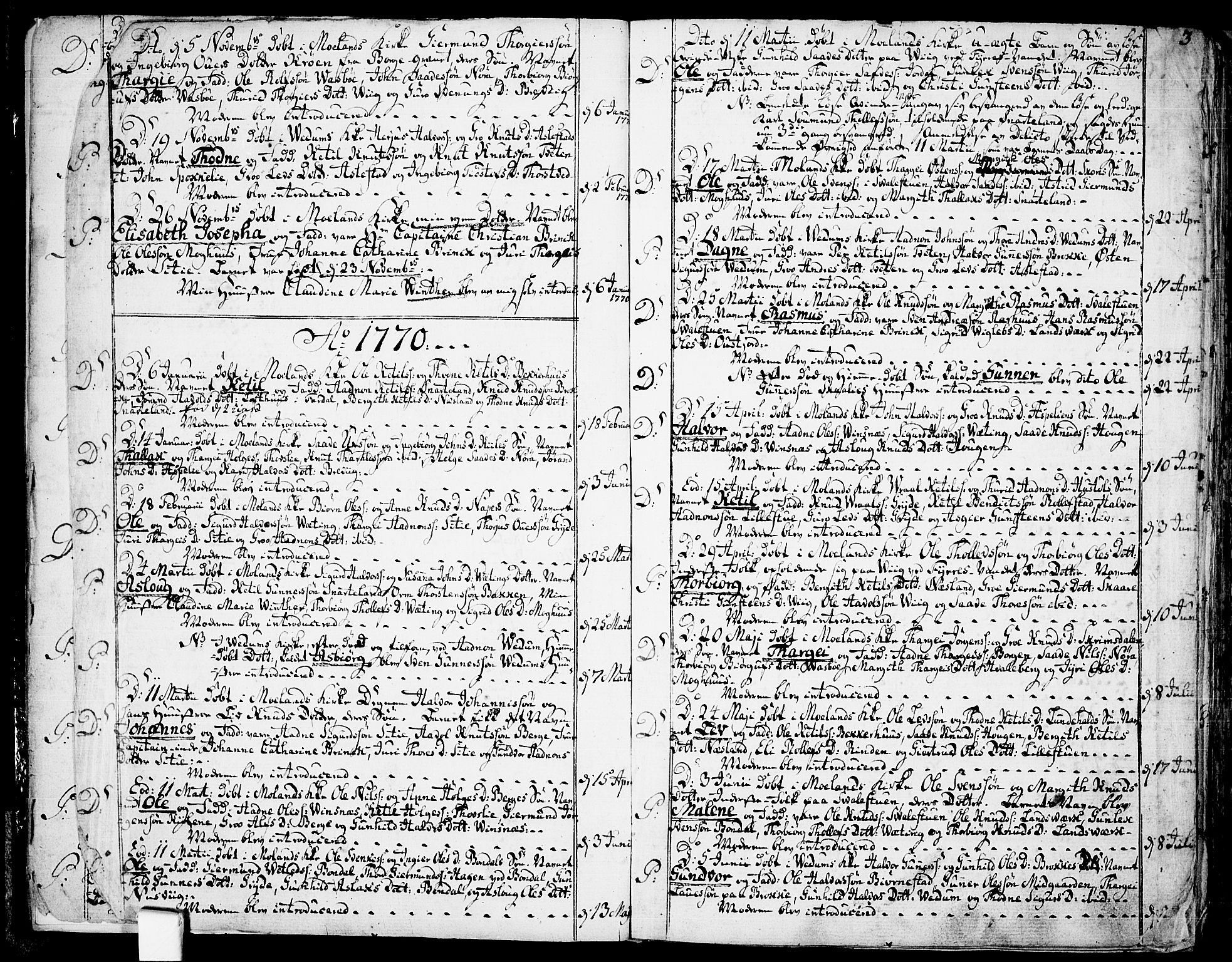 Fyresdal kirkebøker, SAKO/A-263/F/Fa/L0002: Parish register (official) no. I 2, 1769-1814, p. 3