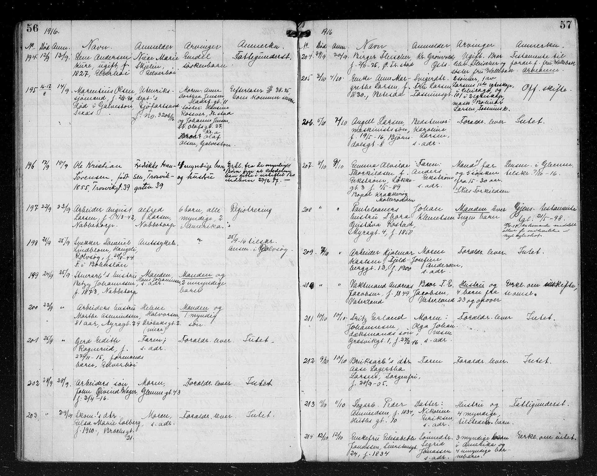 Fredrikstad byfogd, AV/SAO-A-10473a/H/Ha/Hab/L0006: Dødsfallsprotokoll, 1914-1918, p. 56-57