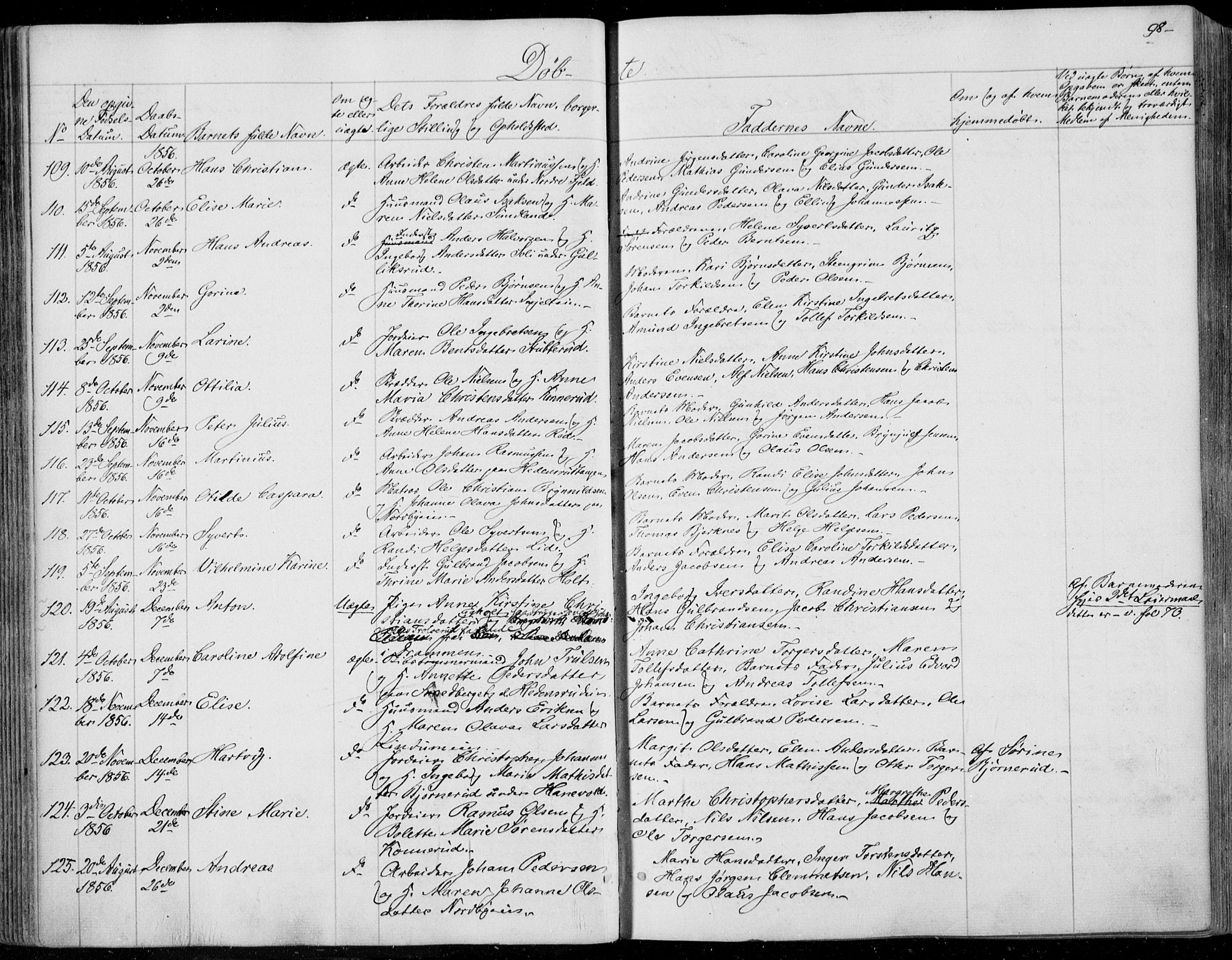 Skoger kirkebøker, SAKO/A-59/F/Fa/L0003: Parish register (official) no. I 3, 1842-1861, p. 98