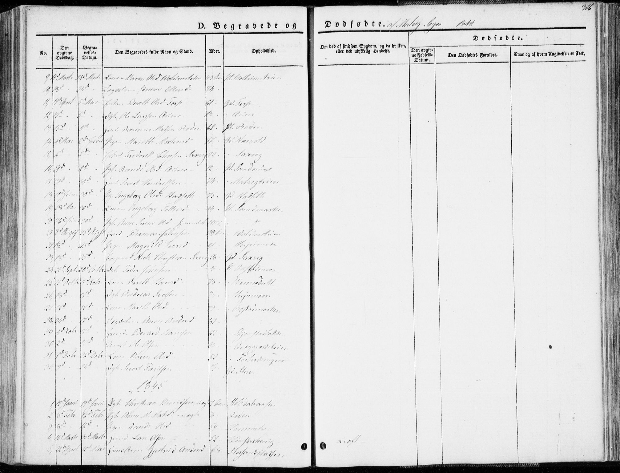 Ministerialprotokoller, klokkerbøker og fødselsregistre - Sør-Trøndelag, SAT/A-1456/606/L0290: Parish register (official) no. 606A05, 1841-1847, p. 316