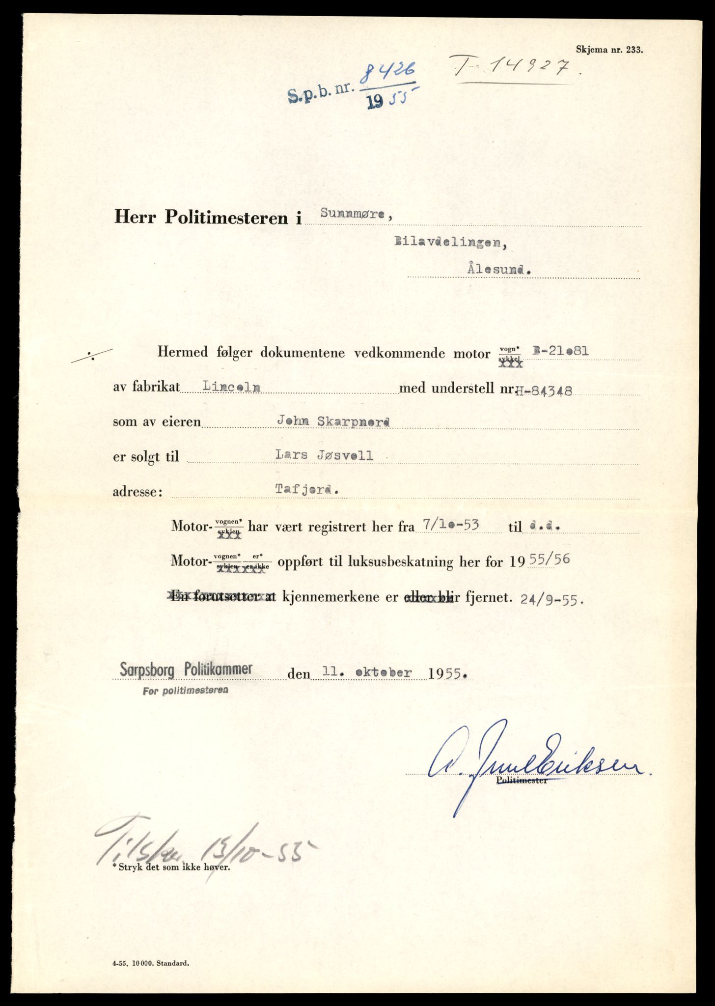 Møre og Romsdal vegkontor - Ålesund trafikkstasjon, AV/SAT-A-4099/F/Fe/L0049: Registreringskort for kjøretøy T 14864 - T 18613, 1927-1998, p. 1427