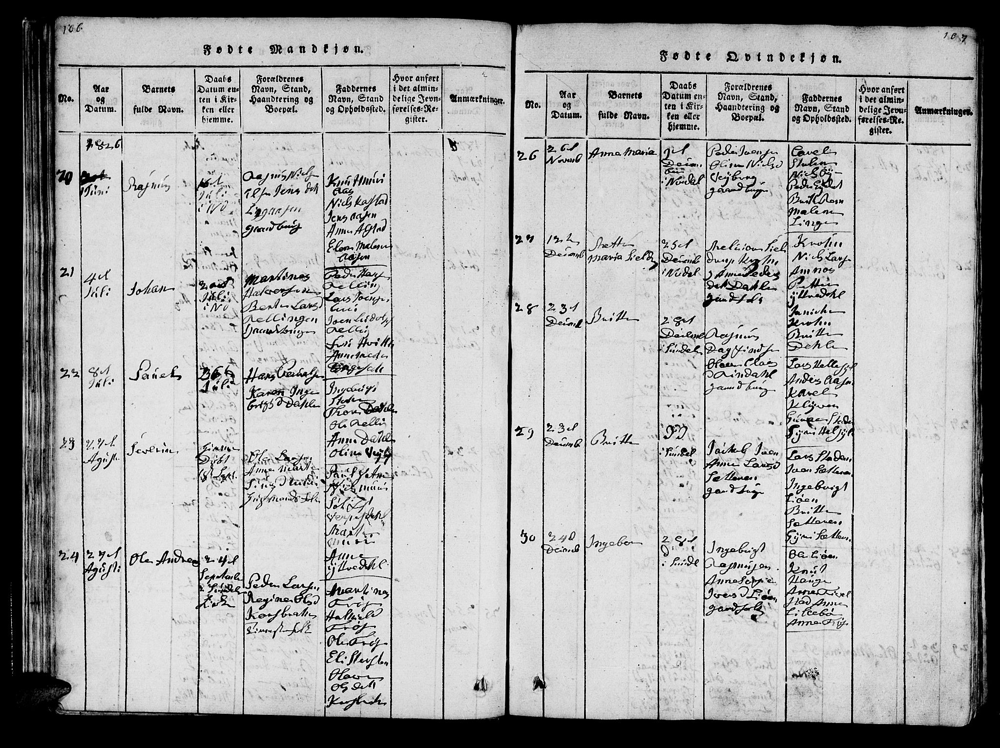 Ministerialprotokoller, klokkerbøker og fødselsregistre - Møre og Romsdal, SAT/A-1454/519/L0246: Parish register (official) no. 519A05, 1817-1834, p. 106-107