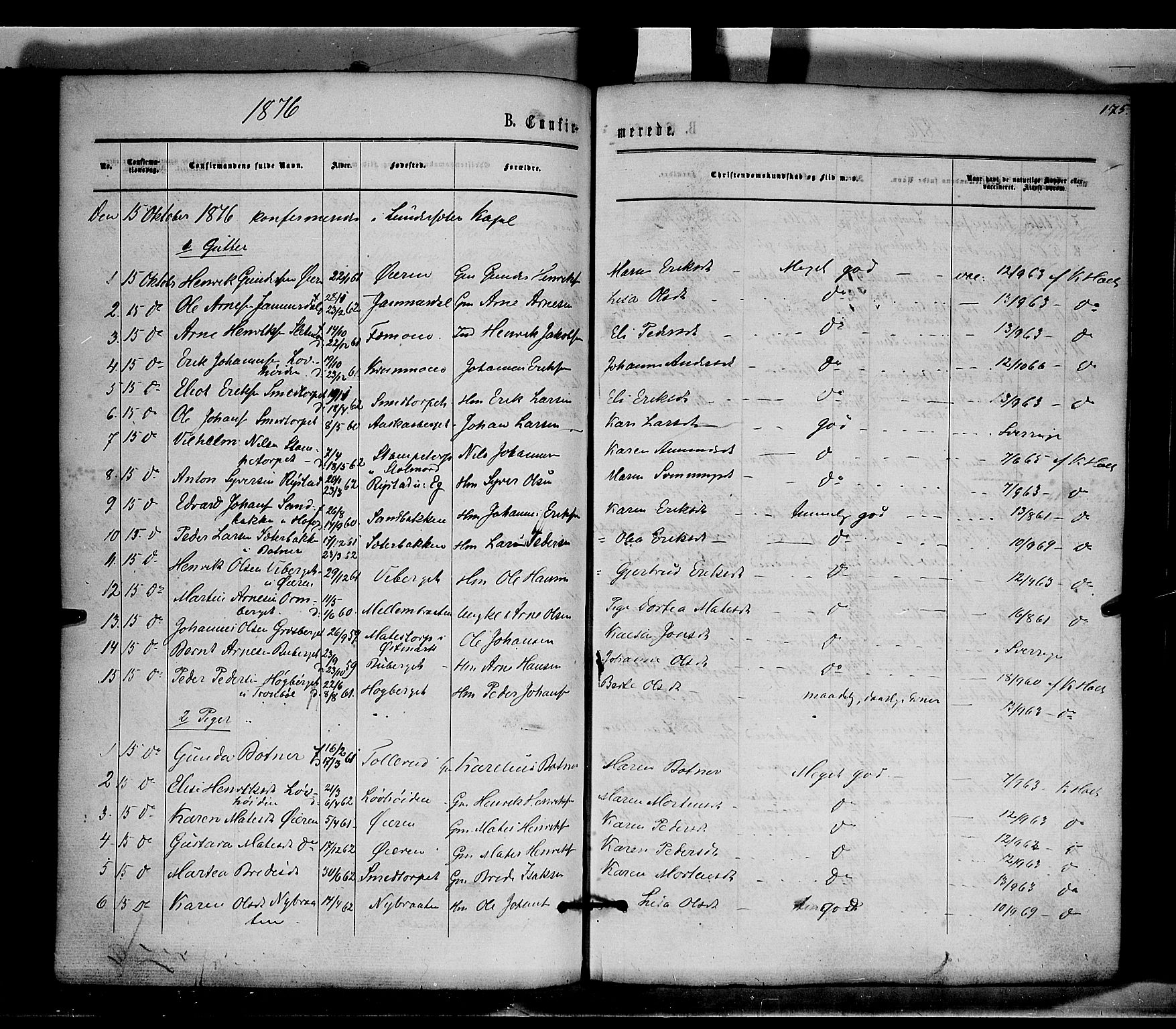 Brandval prestekontor, SAH/PREST-034/H/Ha/Haa/L0001: Parish register (official) no. 1, 1864-1879, p. 175