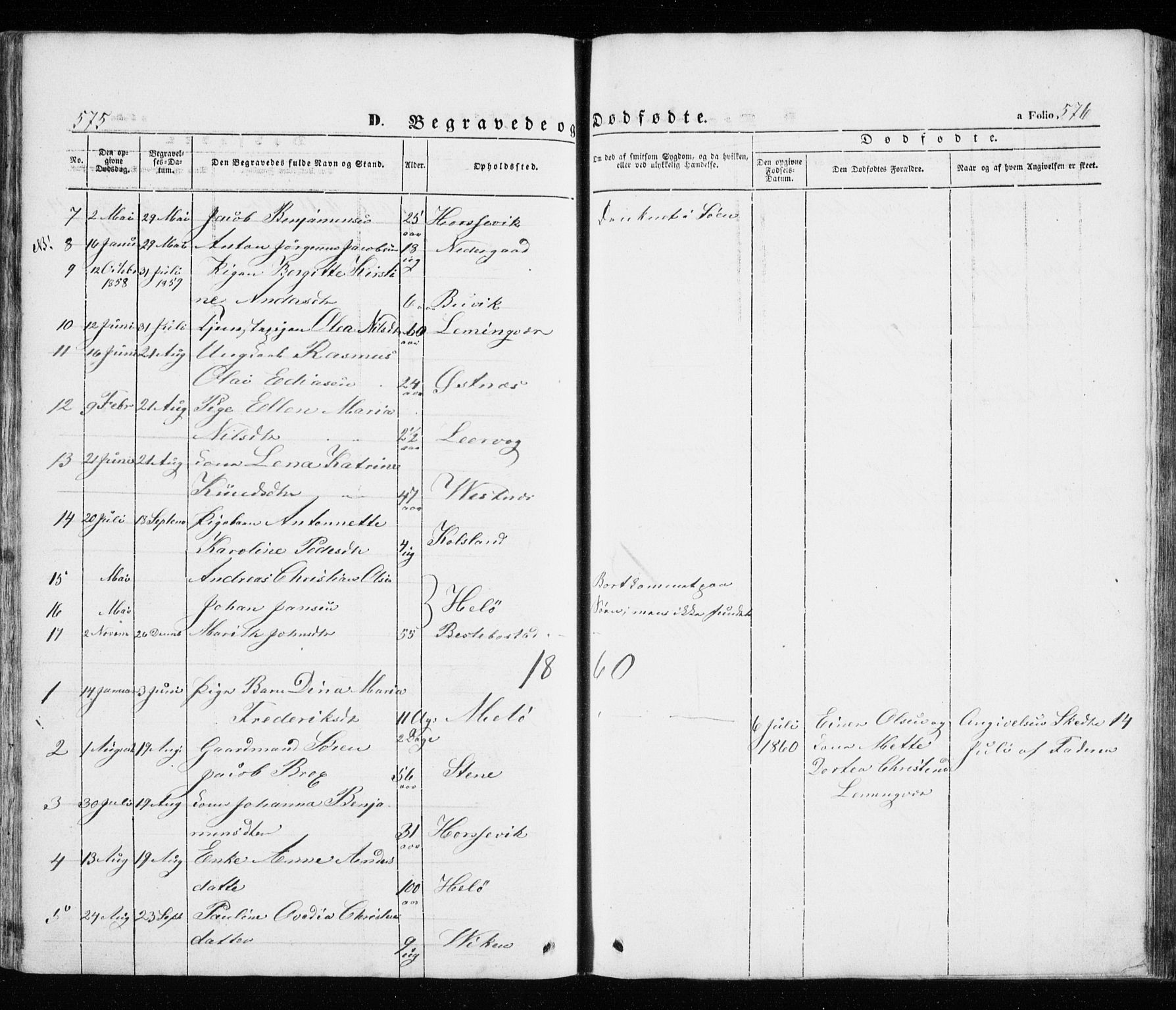 Trondenes sokneprestkontor, SATØ/S-1319/H/Ha/L0010kirke: Parish register (official) no. 10, 1840-1865, p. 575-576