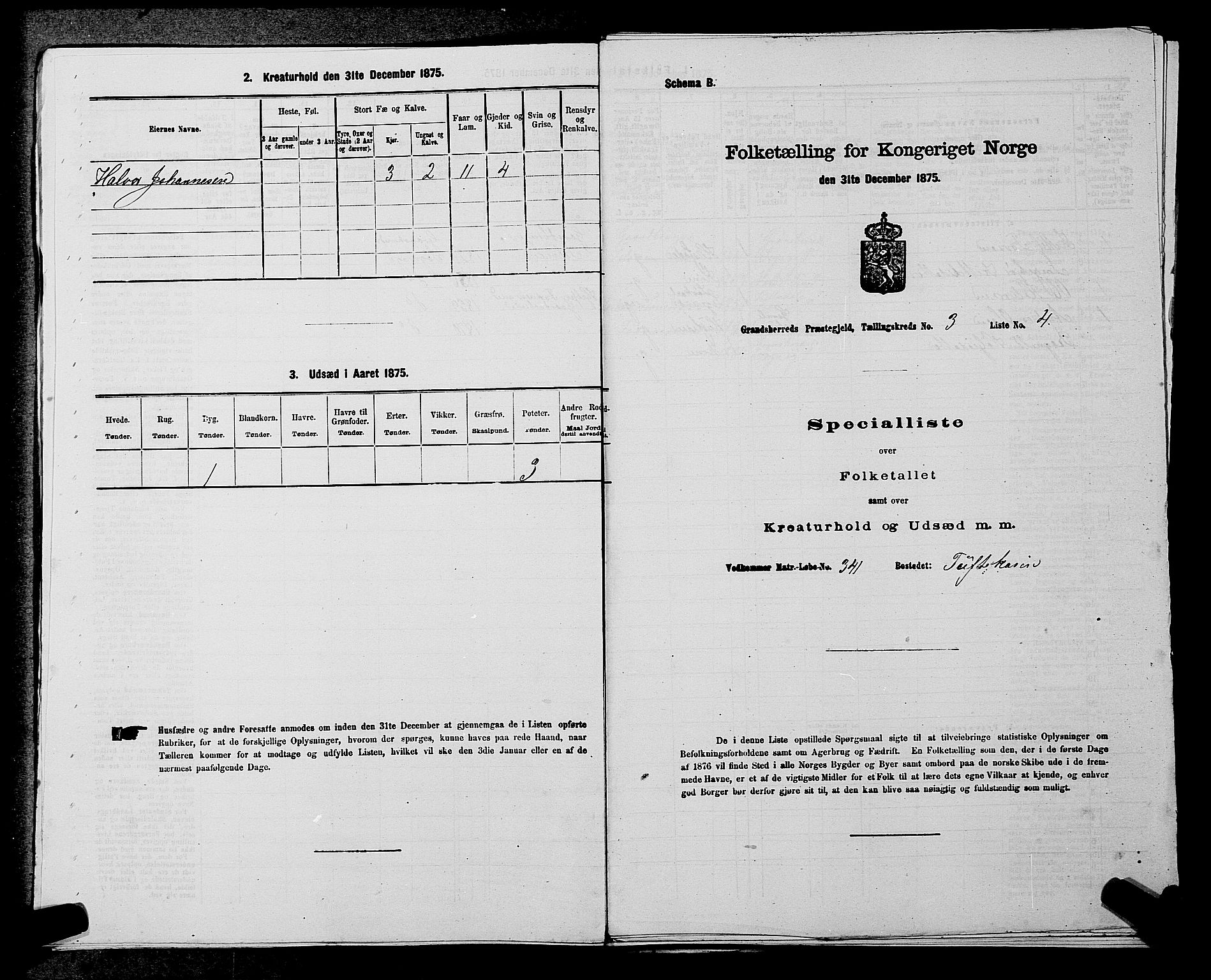 SAKO, 1875 census for 0824P Gransherad, 1875, p. 372