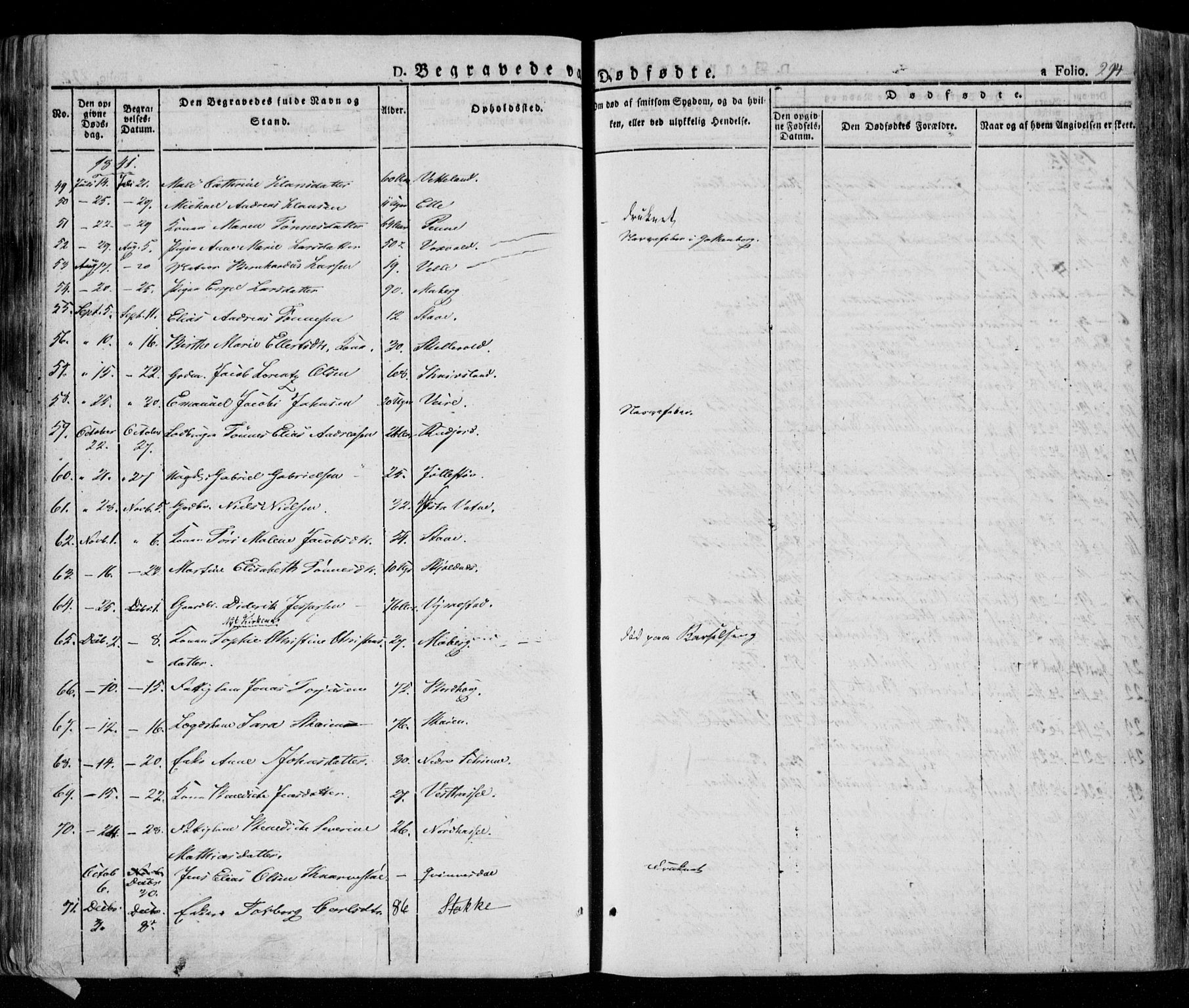 Lista sokneprestkontor, AV/SAK-1111-0027/F/Fa/L0009: Parish register (official) no. A 9, 1835-1846, p. 294