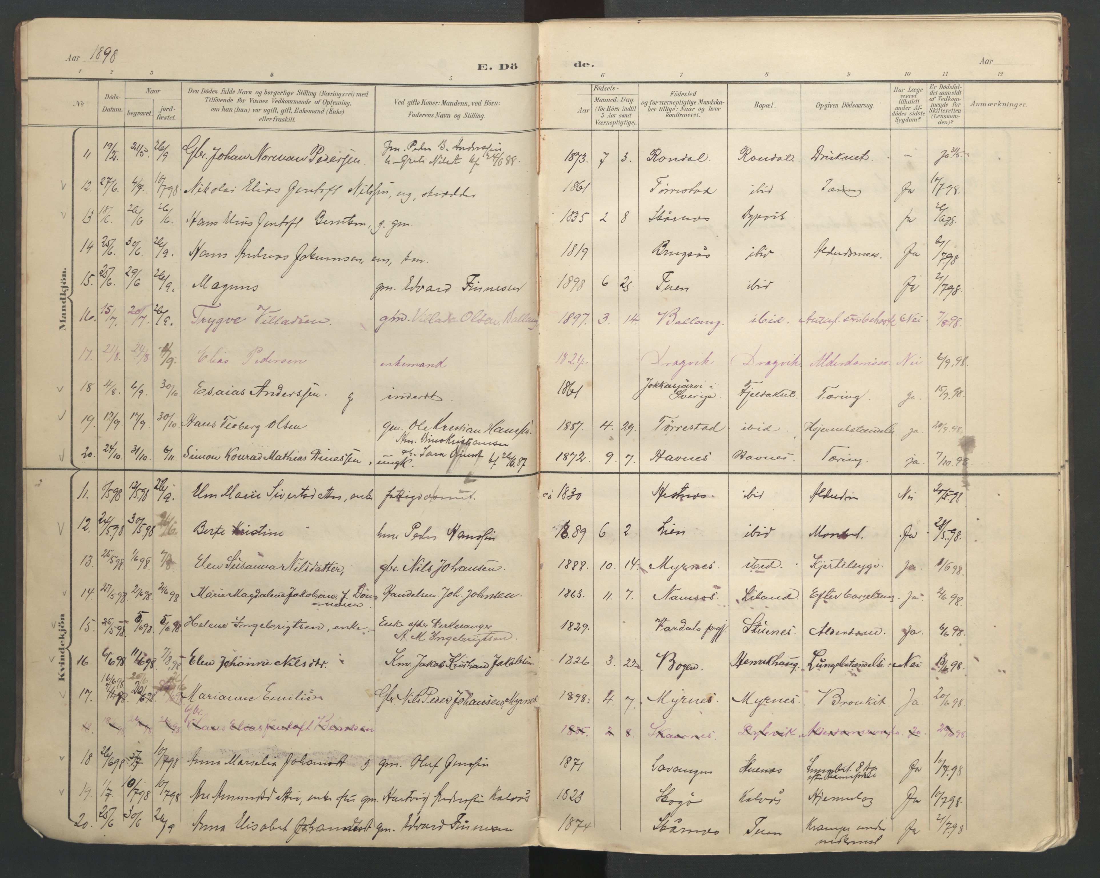 Ministerialprotokoller, klokkerbøker og fødselsregistre - Nordland, AV/SAT-A-1459/863/L0917: Parish register (copy) no. 863C07, 1898-1907