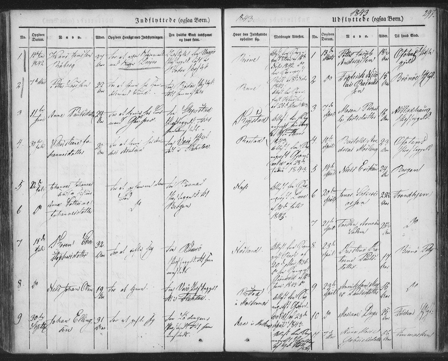 Ministerialprotokoller, klokkerbøker og fødselsregistre - Nordland, AV/SAT-A-1459/885/L1202: Parish register (official) no. 885A03, 1838-1859, p. 297