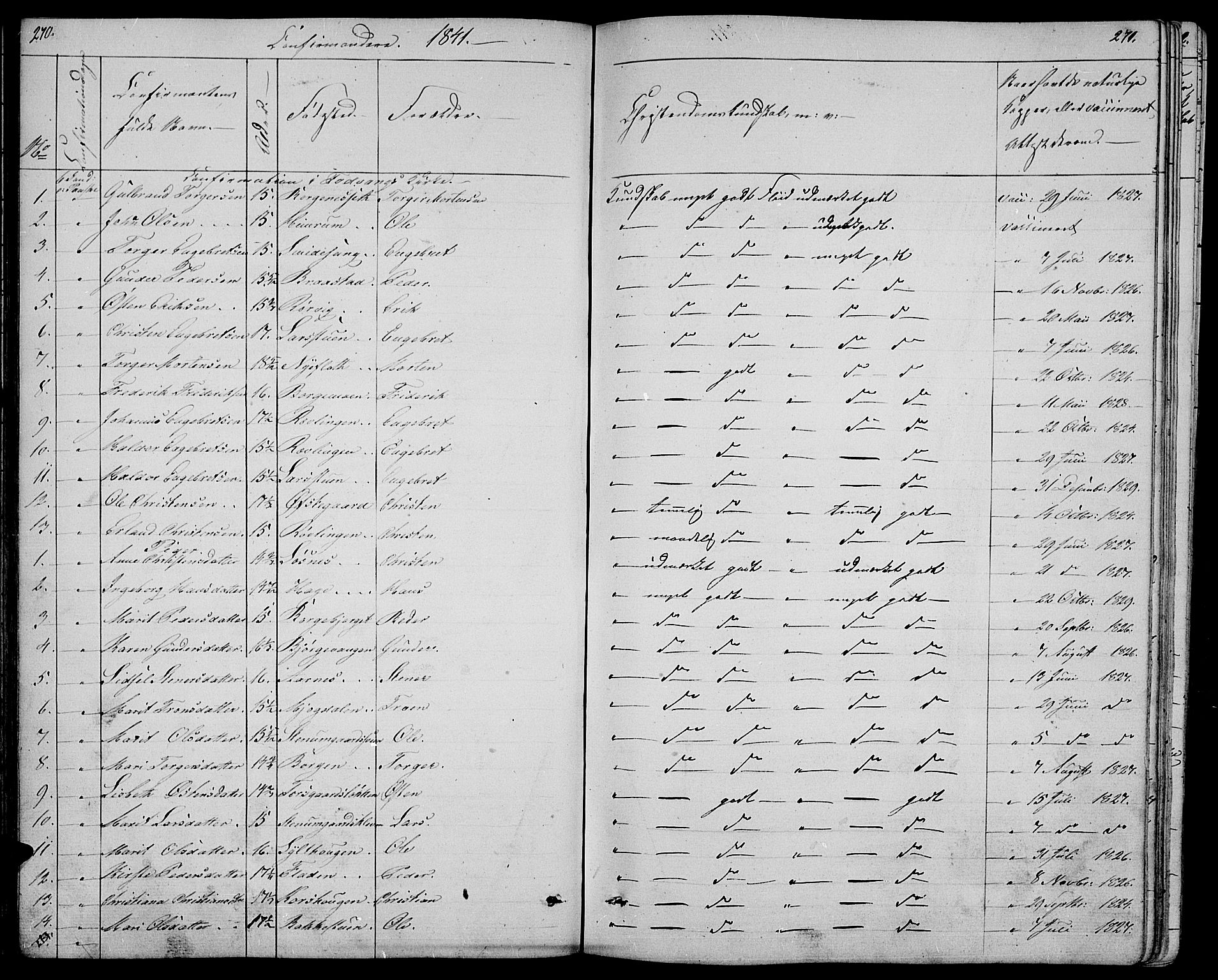 Ringebu prestekontor, SAH/PREST-082/H/Ha/Hab/L0002: Parish register (copy) no. 2, 1839-1853, p. 270-271
